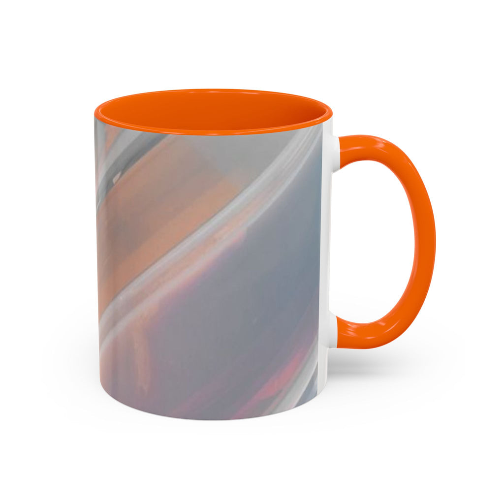 Abstract Peach Swirl Accent Coffee Mug — Modern Aesthetic Ceramic Mug