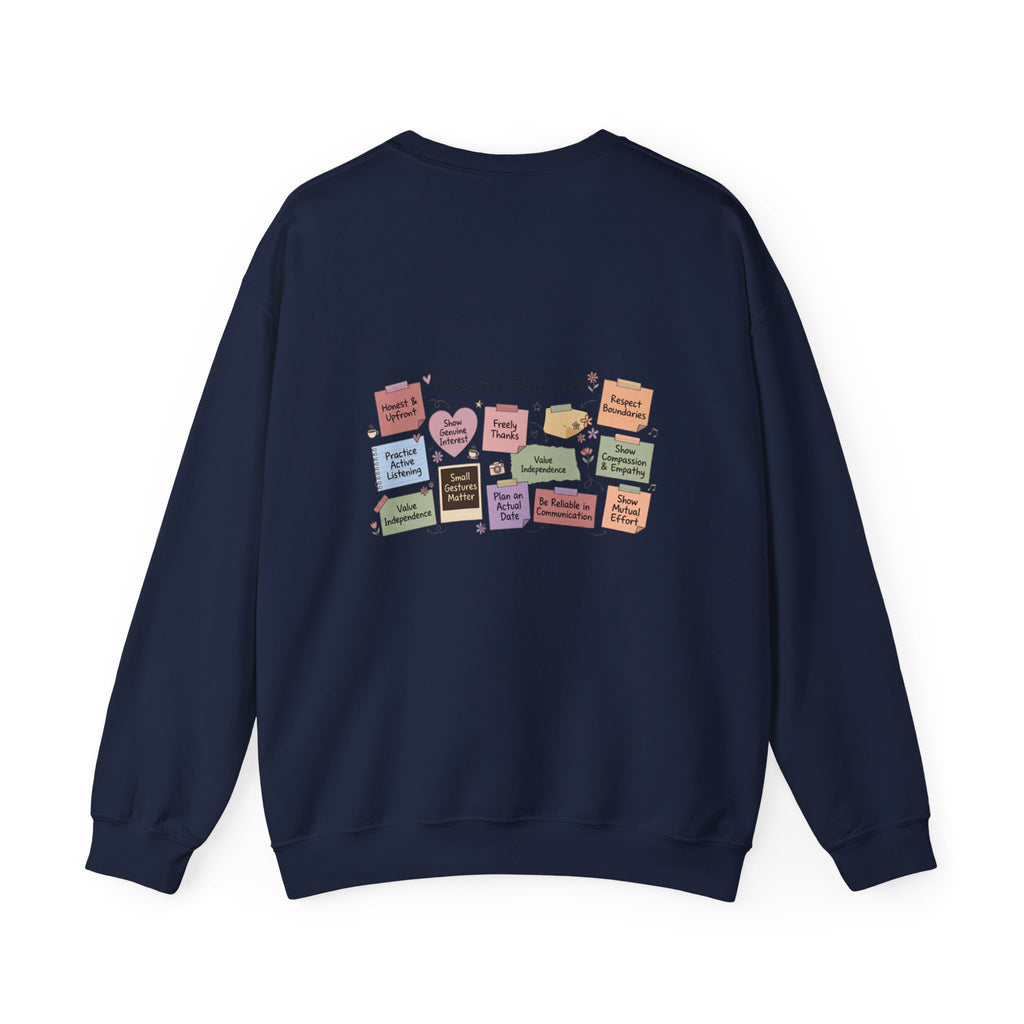 Crewneck Sweatshirt — Back Graphic Positive Notes Design ("A Place For Everyone Here")