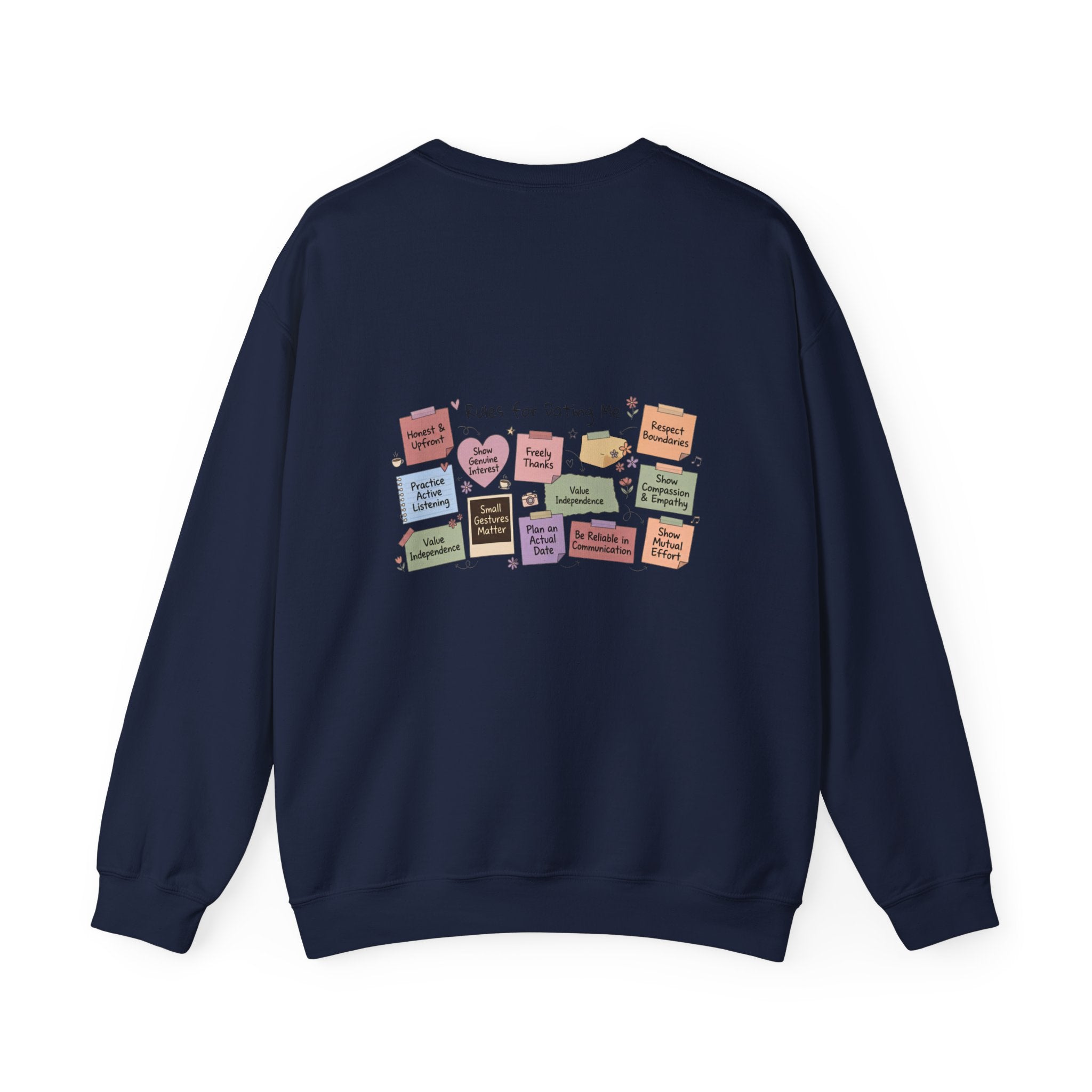 Crewneck Sweatshirt — Back Graphic Positive Notes Design ("A Place For Everyone Here")