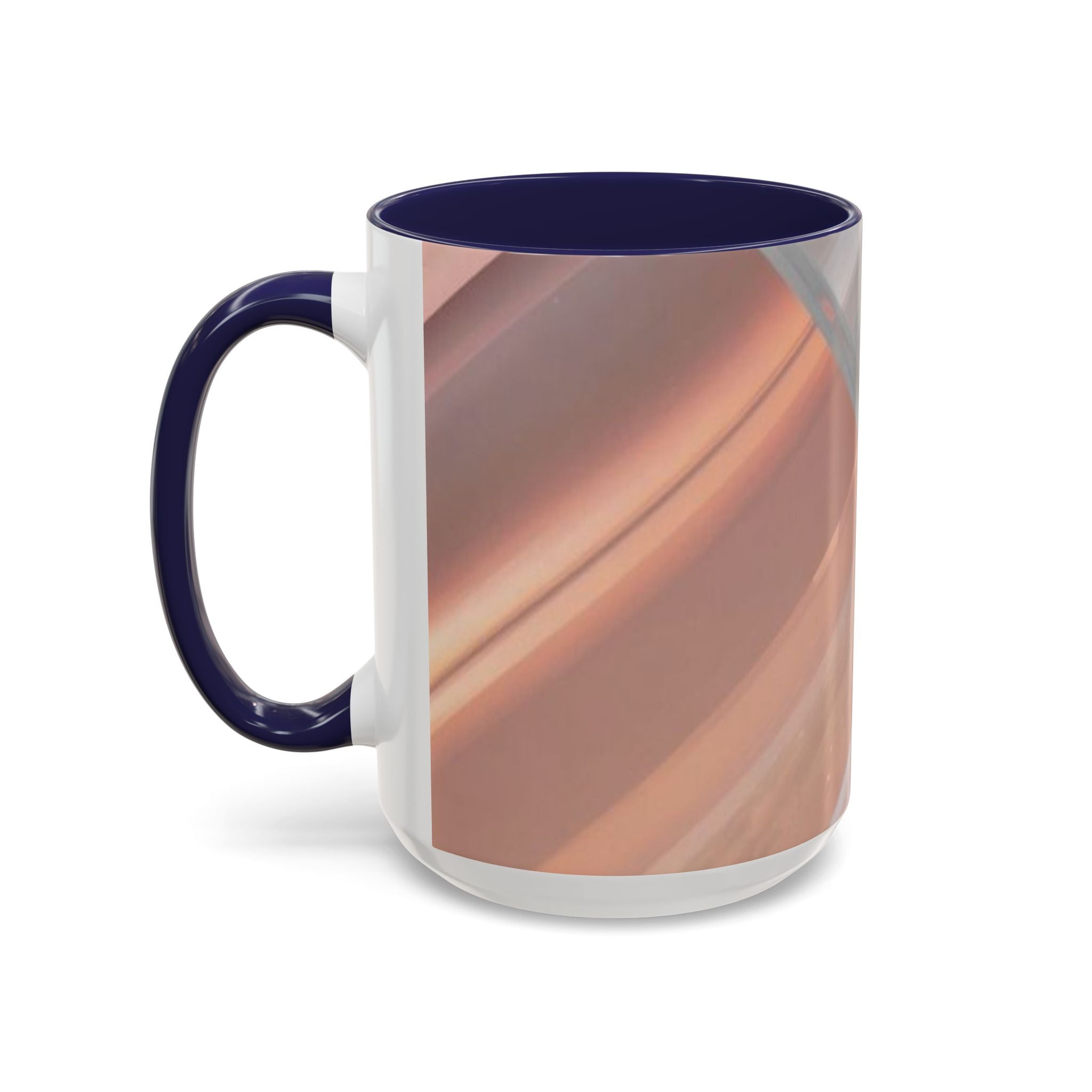 Abstract Peach Swirl Accent Coffee Mug — Modern Aesthetic Ceramic Mug