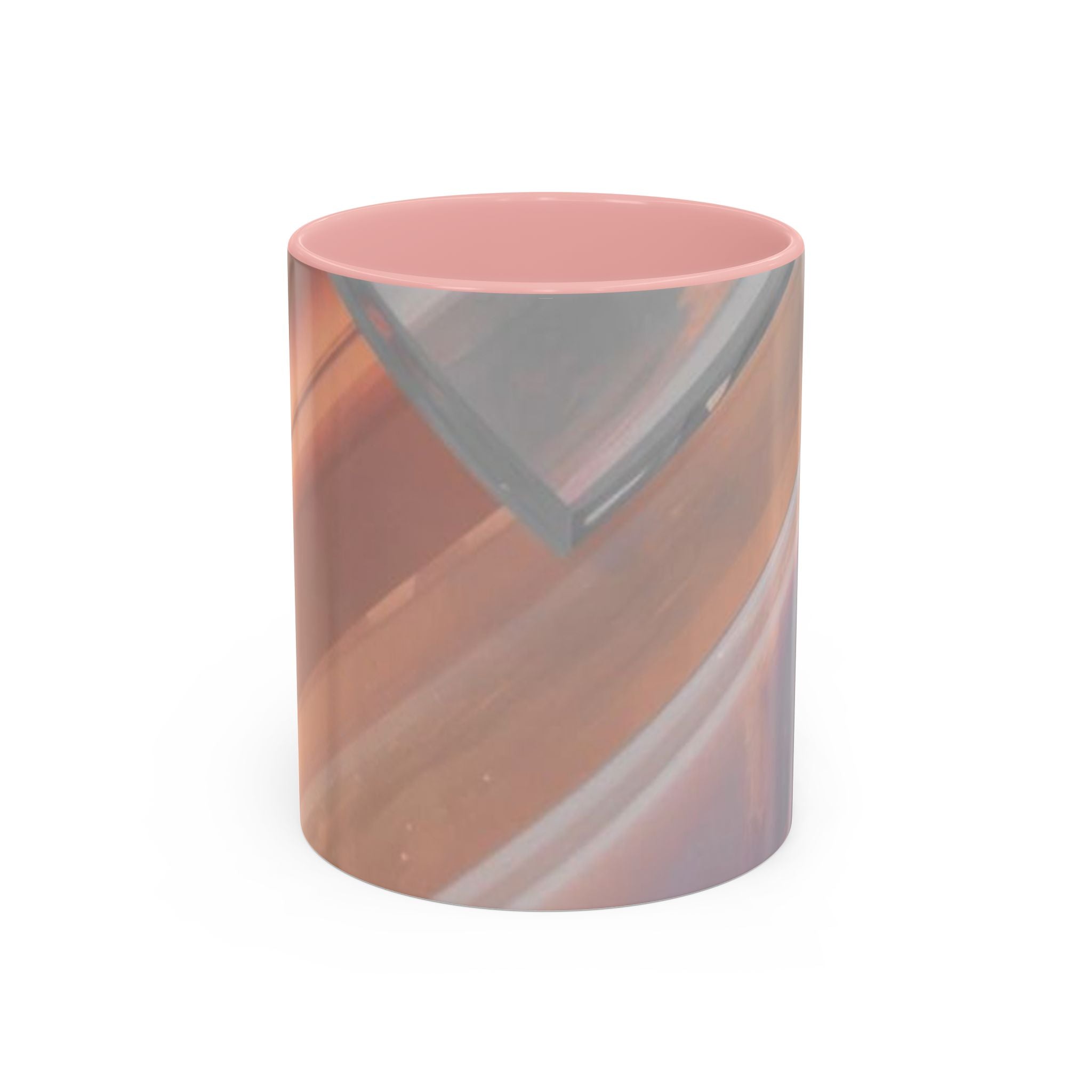 Abstract Peach Swirl Accent Coffee Mug — Modern Aesthetic Ceramic Mug