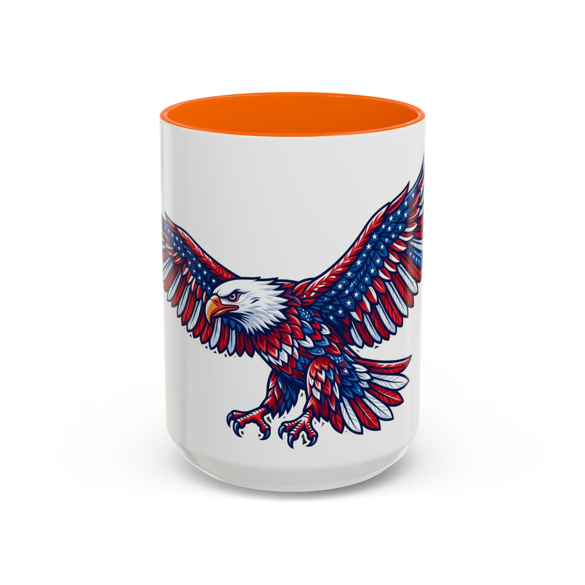 Patriotic Eagle Accent Coffee Mug — Red White & Blue Flying Eagle (11/15oz)