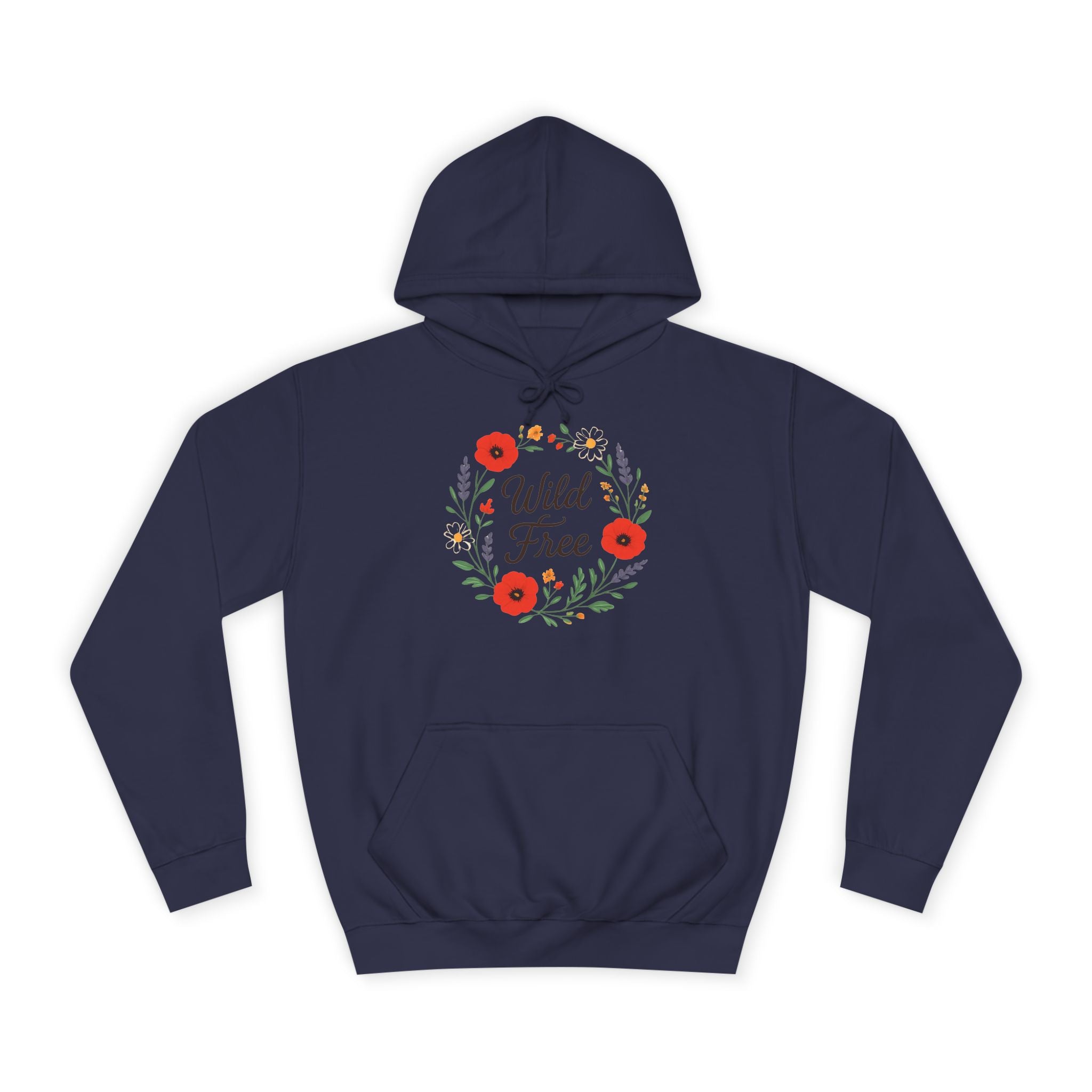 Wild & Free Floral Hoodie — Women's Boho Inspirational Sweatshirt