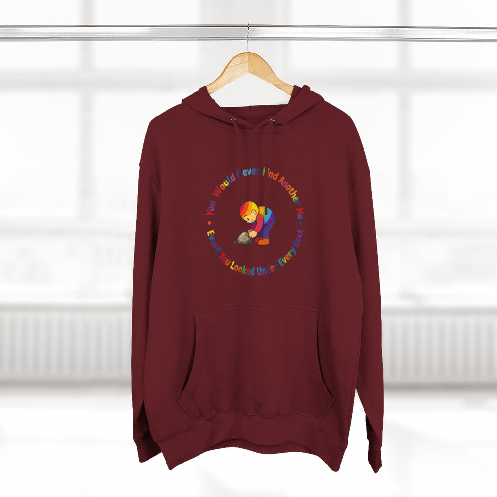 Rainbow Sloth Hoodie — “If You Wouldn’t Find Anyone, You’d Be Looked Under Every Rock” Cozy Graphic Pullover