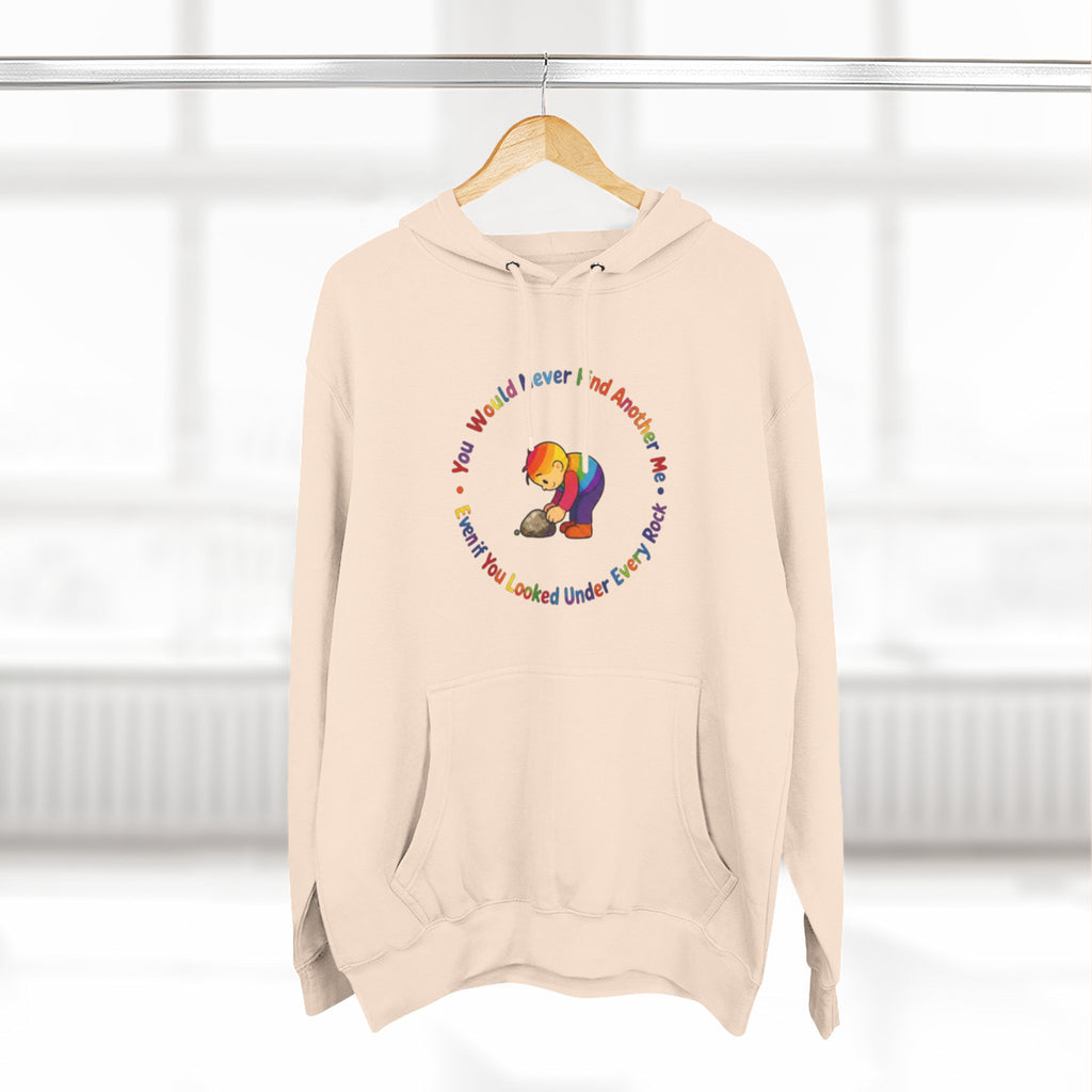 Rainbow Sloth Hoodie — “If You Wouldn’t Find Anyone, You’d Be Looked Under Every Rock” Cozy Graphic Pullover