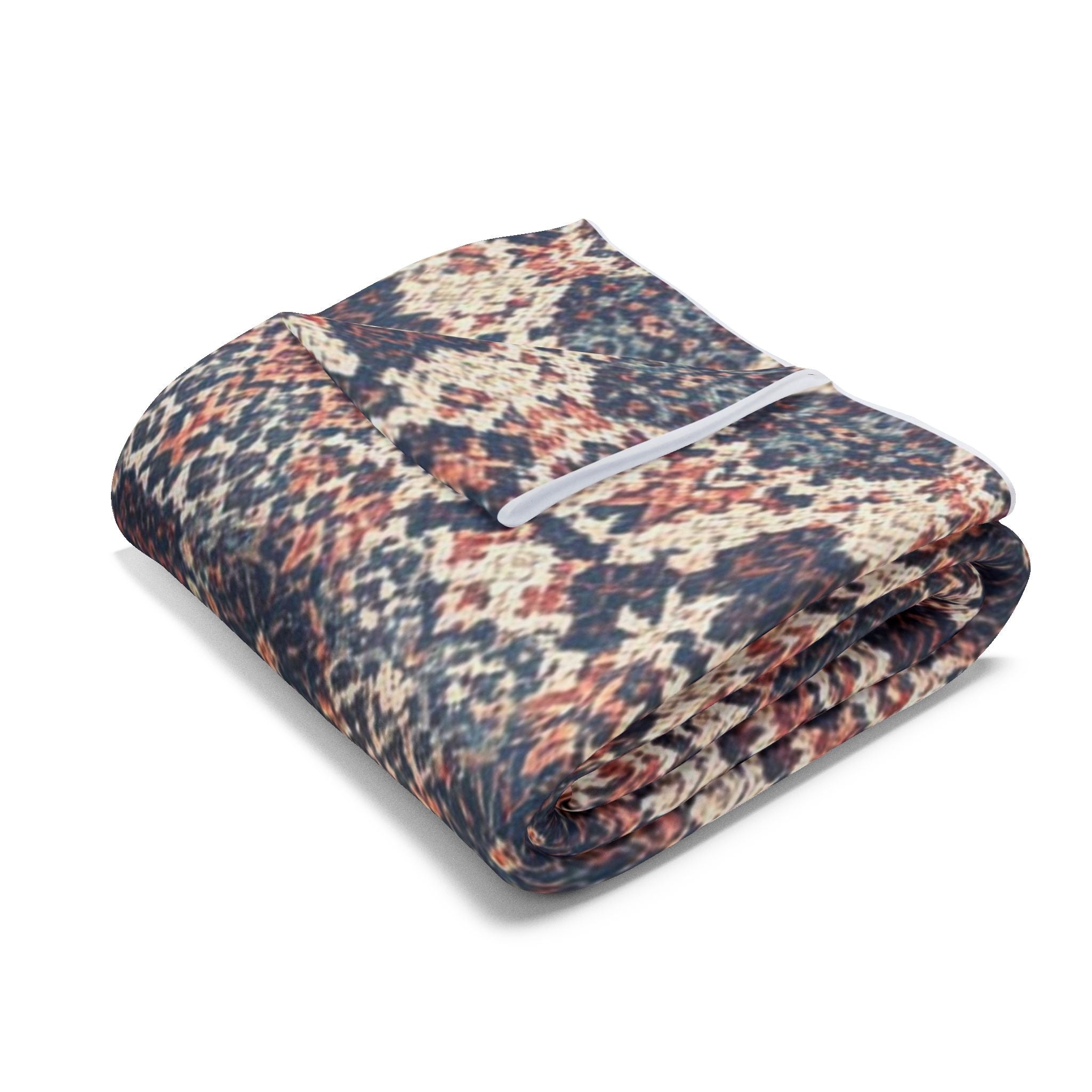 Fleece Blanket — Arctic Winter Kaleidoscope Pattern Cozy Throw