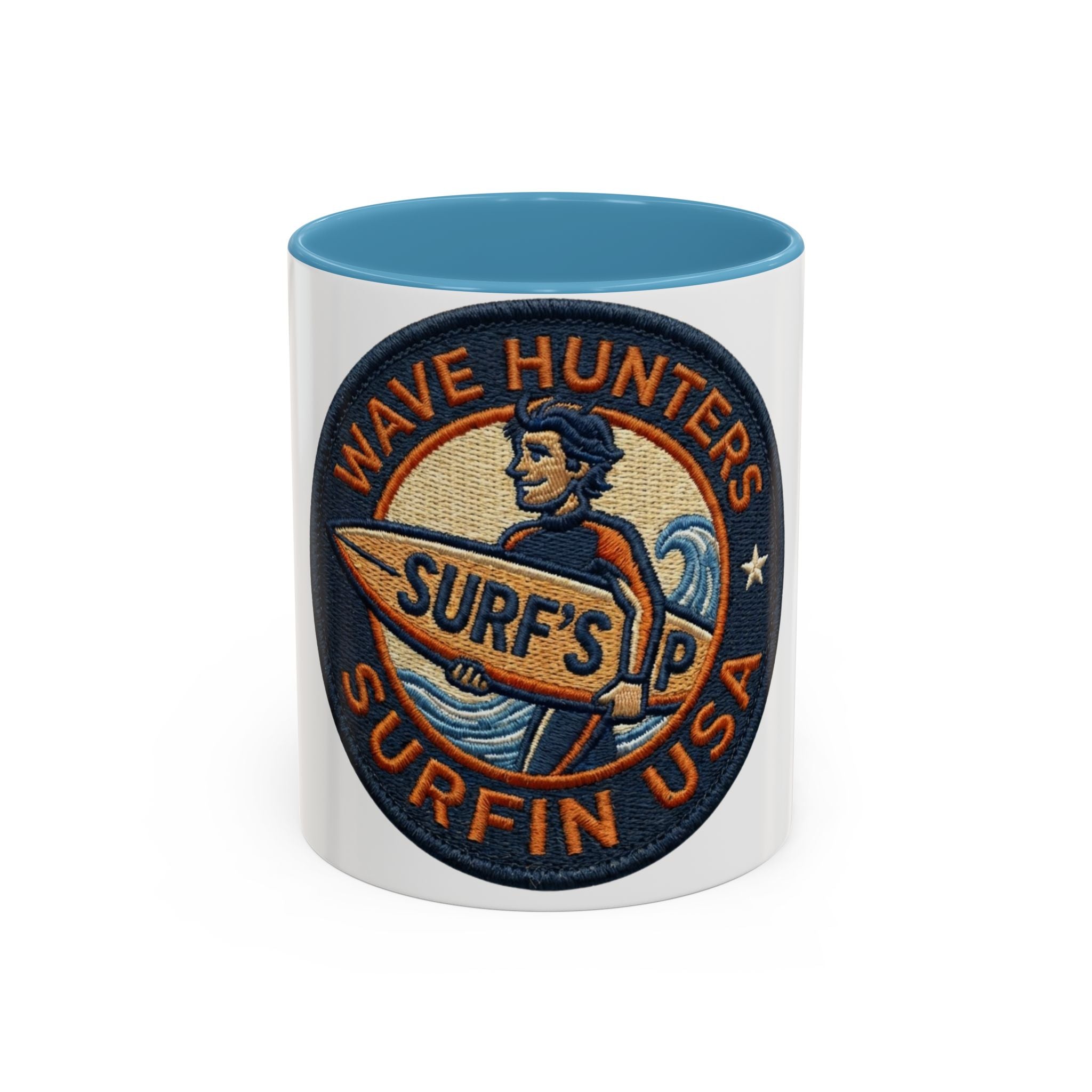 Surf's Up Wave Hunters Coffee Mug — Retro Surfin' USA Accent Mug