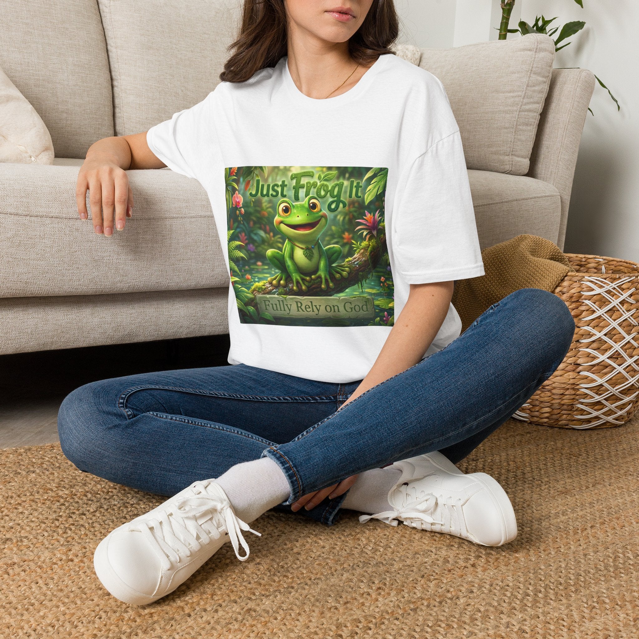 Just Frog It T-Shirt — Cute Frog Graphic Tee ("Just Frog It")