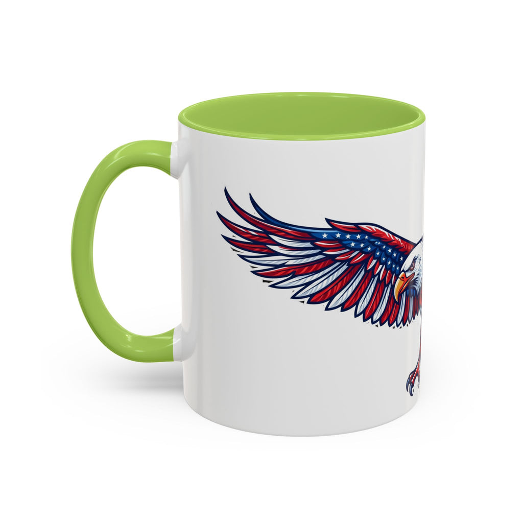 Patriotic Eagle Accent Coffee Mug — Red White & Blue Flying Eagle (11/15oz)