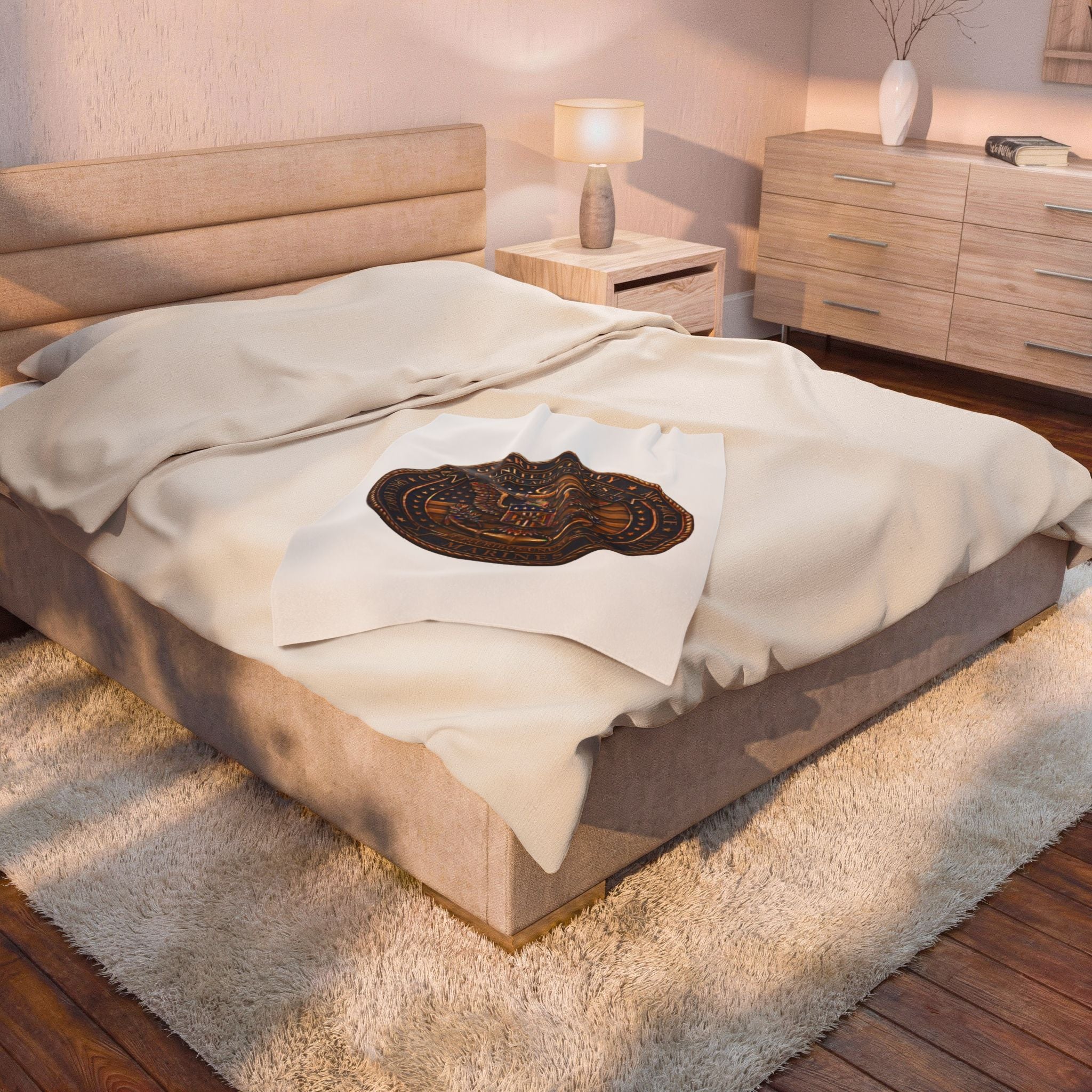 Military Emblem Velveteen Plush Blanket — United States Armed Forces Seal