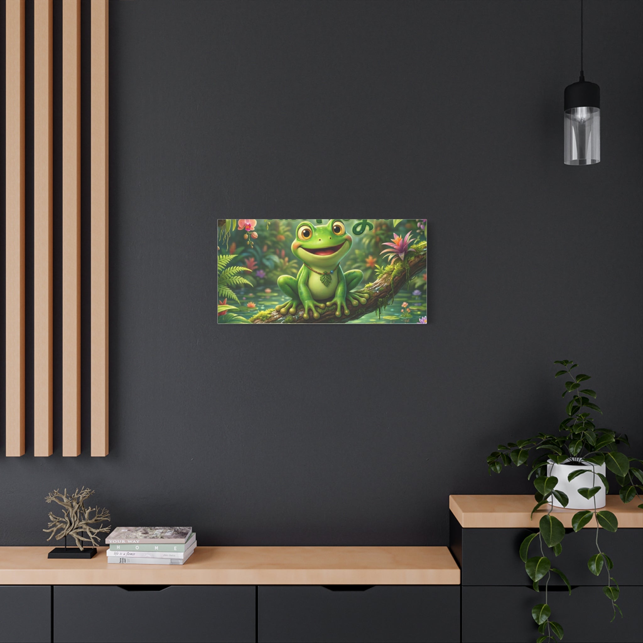 Just Frog It Canvas Wall Art — "Fully Rely on God" Inspirational Frog Print