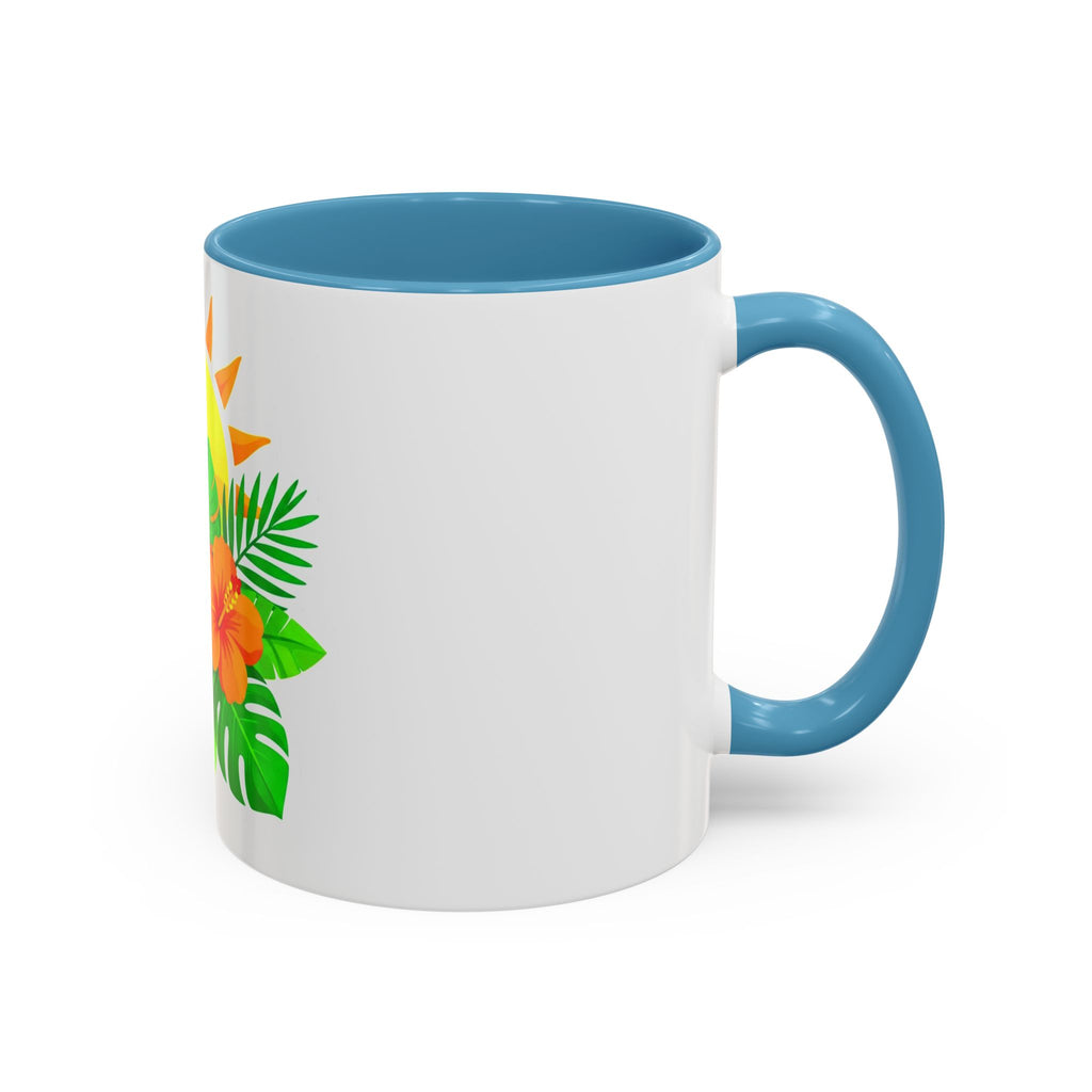 Tropical Sunrise Coffee Mug — Hibiscus Floral Travel Coffee Cup (11/15oz)