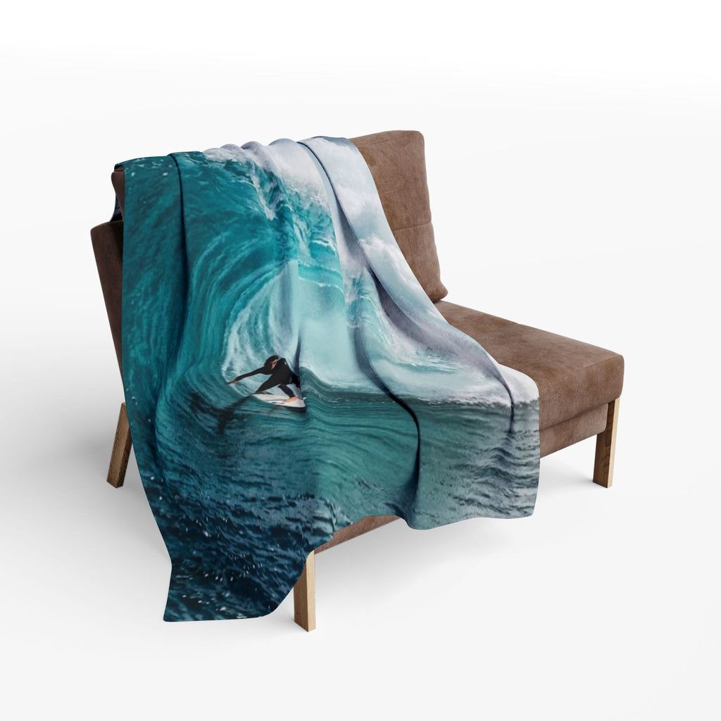 Surf Wave Arctic Fleece Blanket — Ocean Surfing Photo Throw