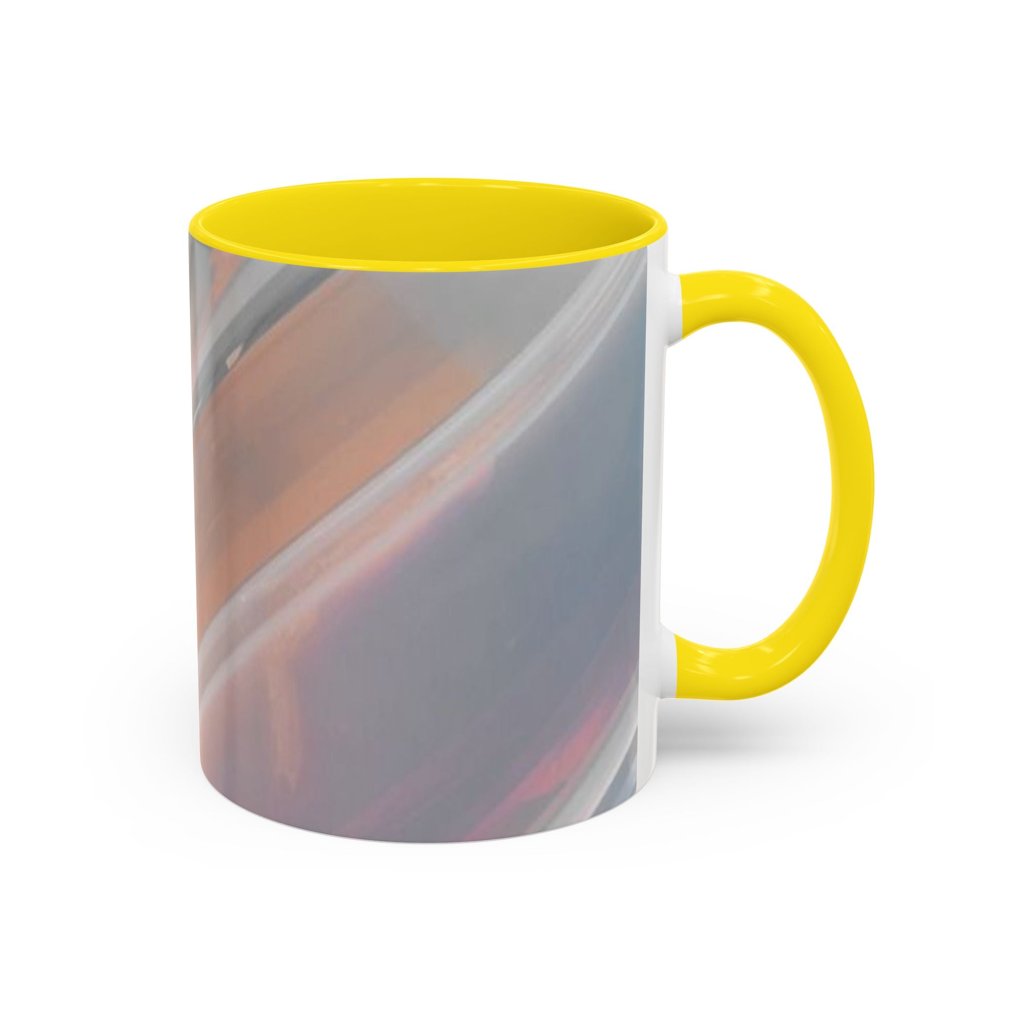 Abstract Peach Swirl Accent Coffee Mug — Modern Aesthetic Ceramic Mug