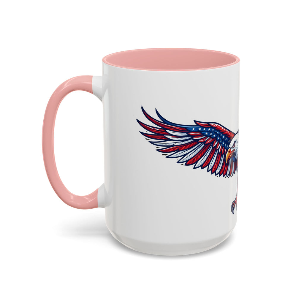 Patriotic Eagle Accent Coffee Mug — Red White & Blue Flying Eagle (11/15oz)