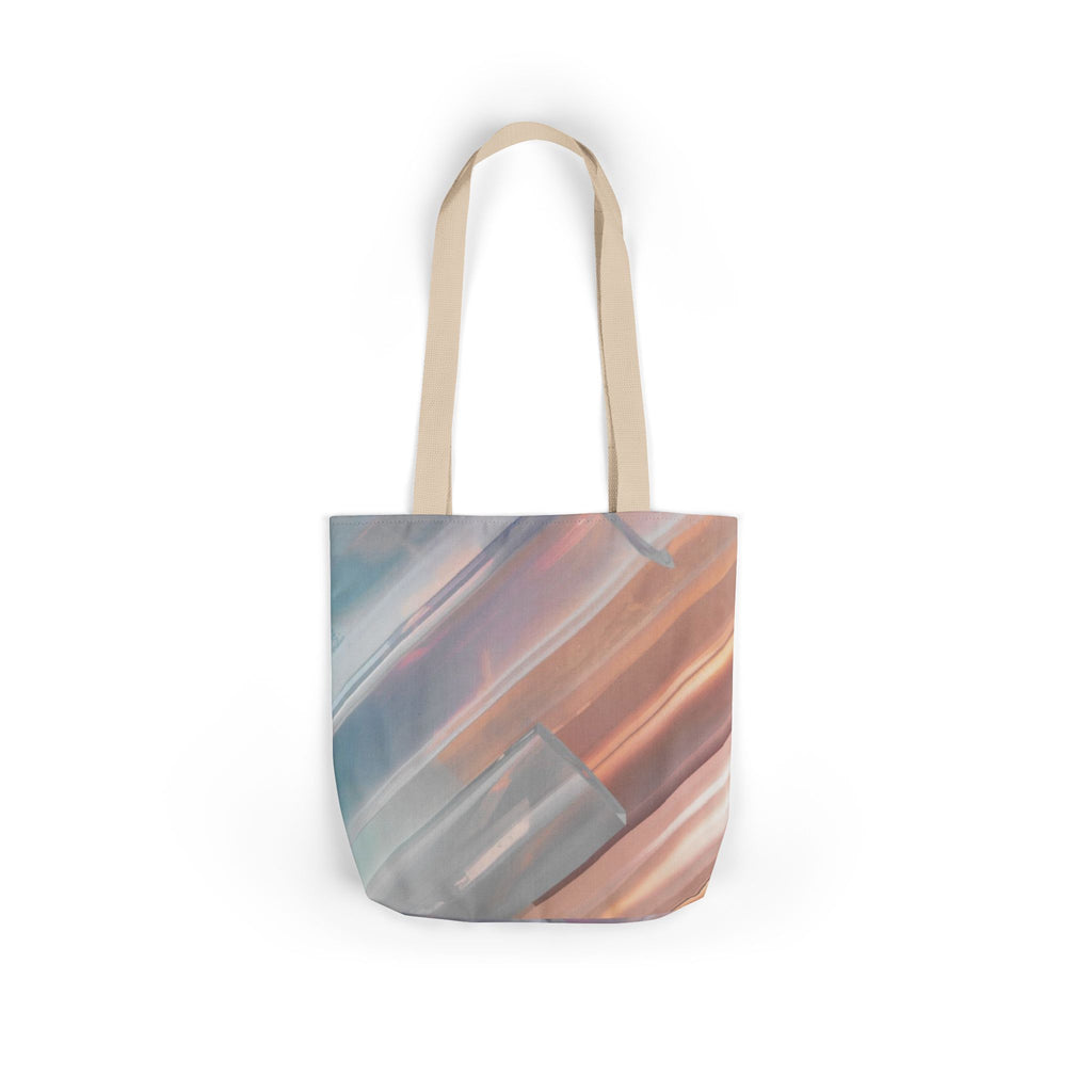 Abstract Pastel Brushstroke Canvas Tote — Artistic Watercolor Shoulder Bag