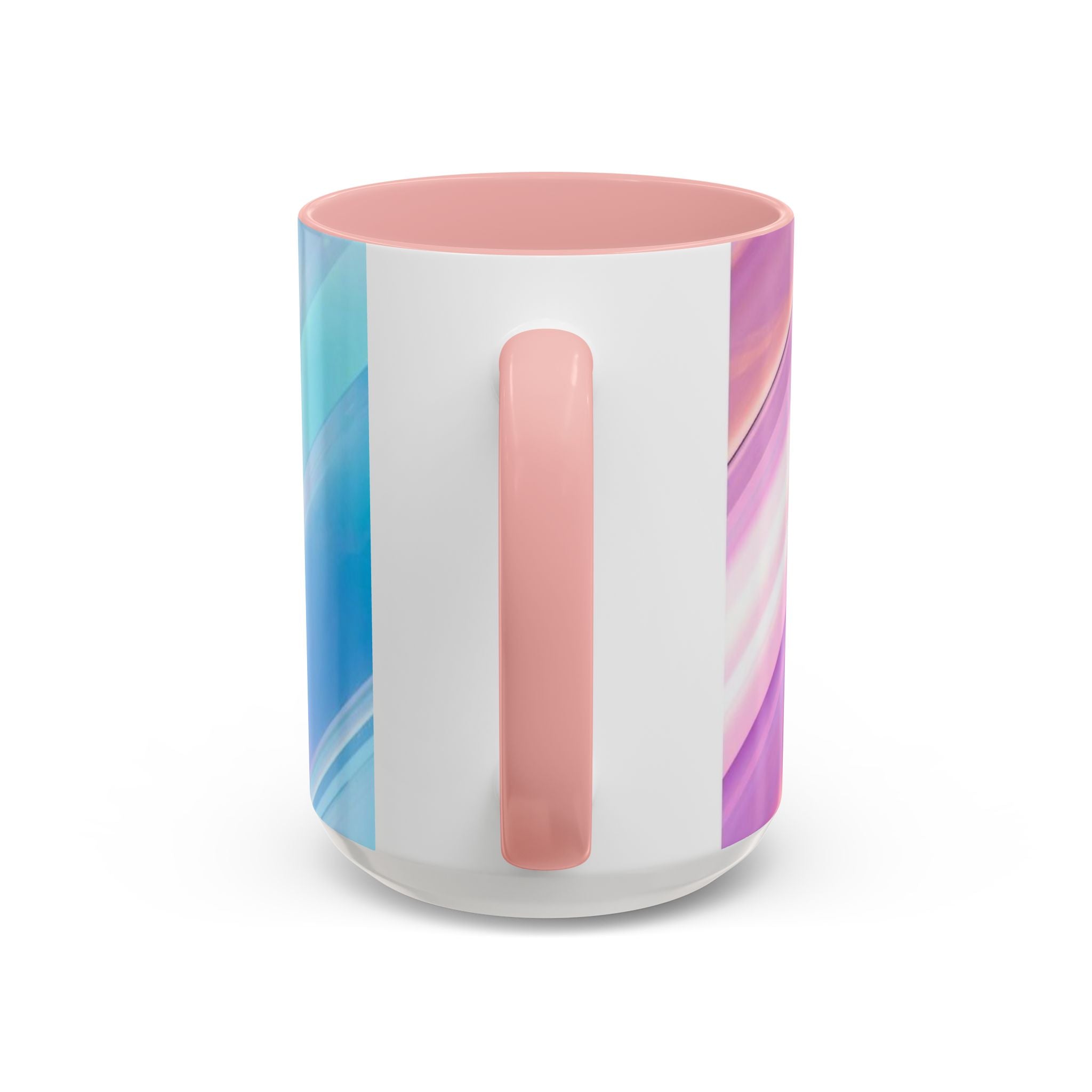 Pastel Swirl Accent Coffee Mug — Iridescent Pink & Blue 11/15oz