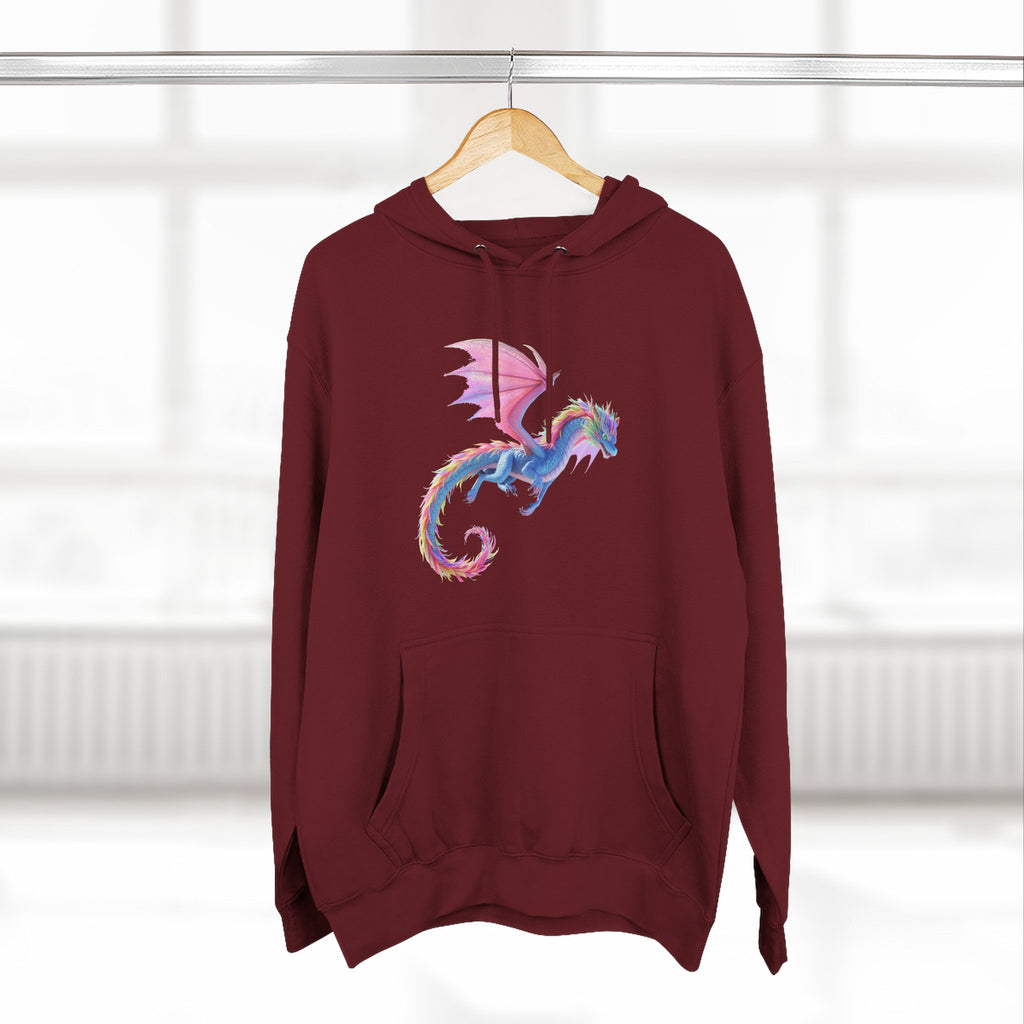 Dragon Watercolor Hoodie — Pastel Fantasy Flying Dragon Sweatshirt