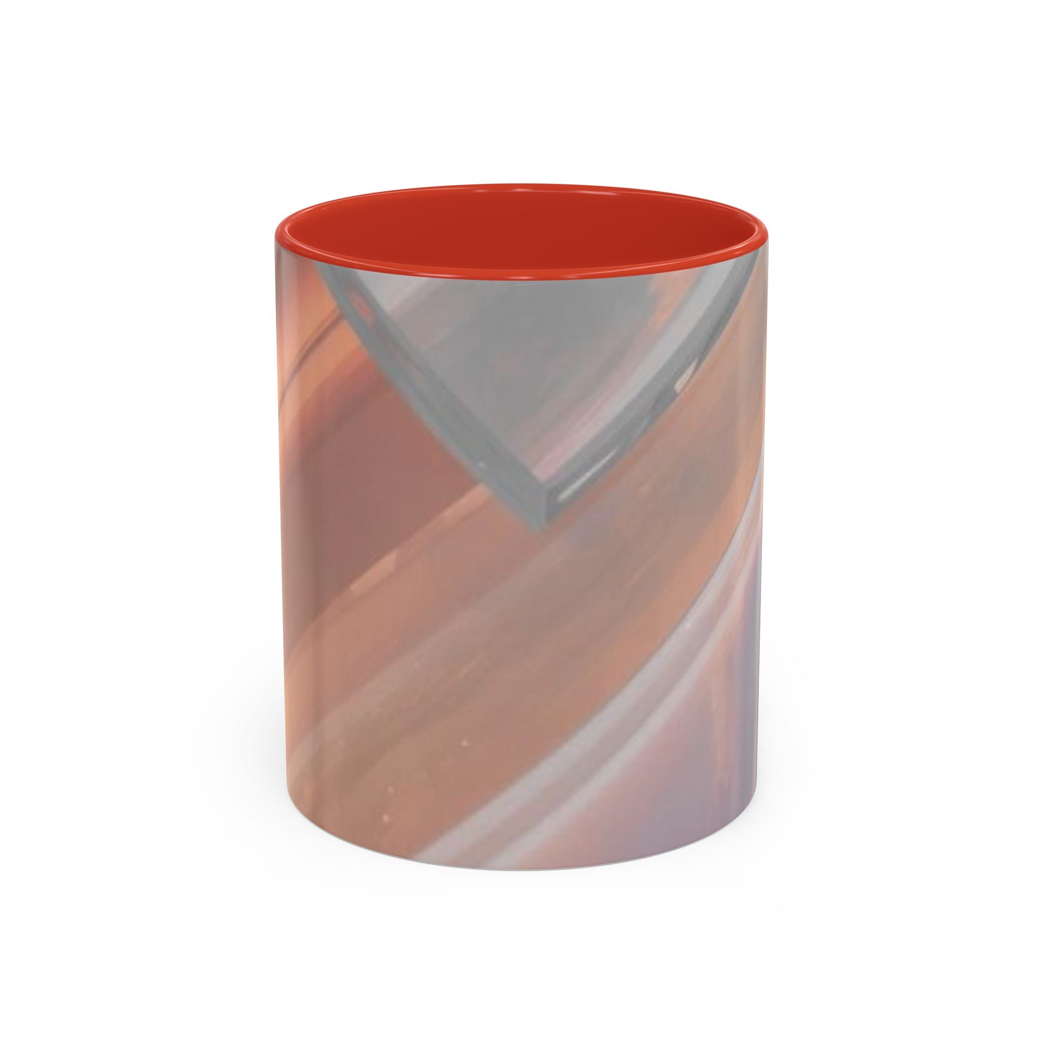 Abstract Peach Swirl Accent Coffee Mug — Modern Aesthetic Ceramic Mug