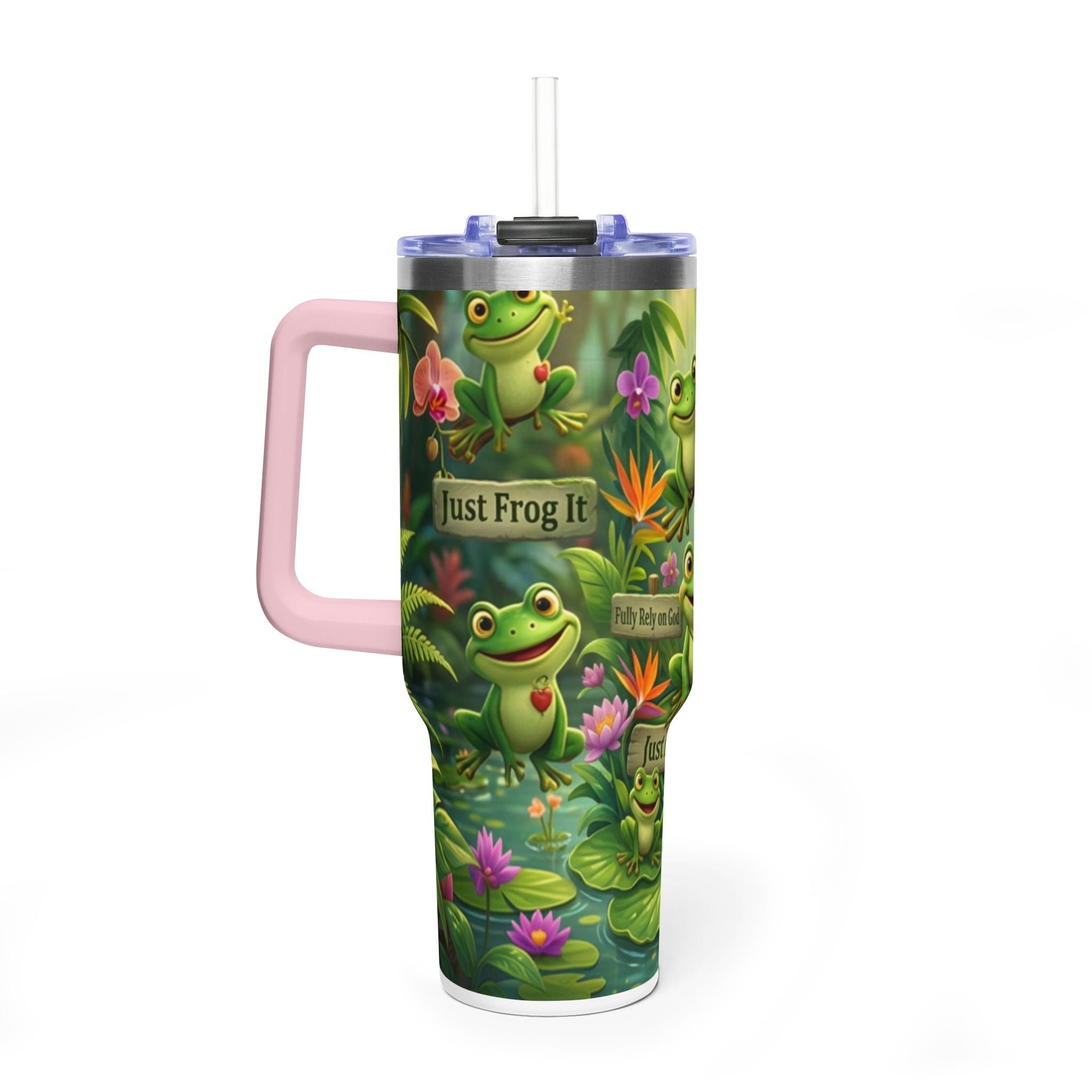 40oz Frog Tumbler – 'Just Frog It' Thermal Travel Cup