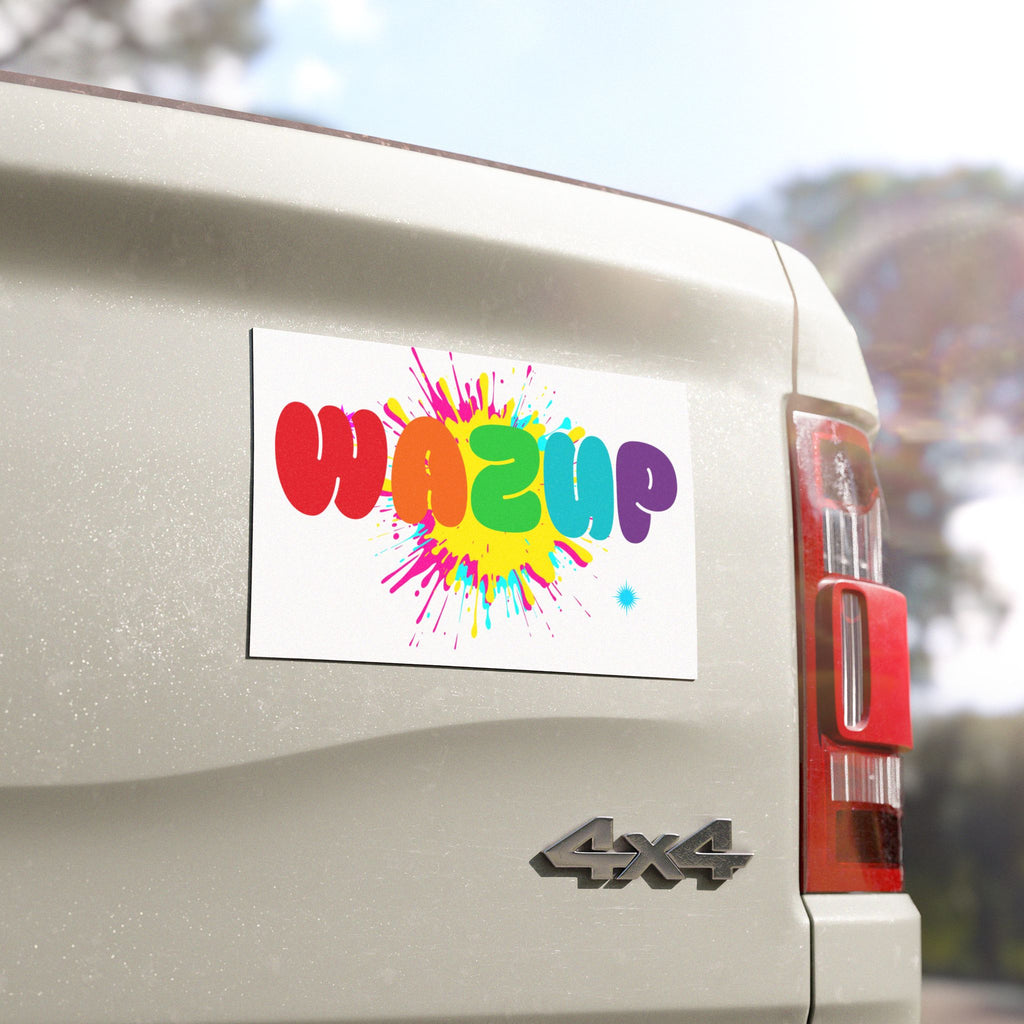 Car Magnet — Colorful "WAZUP" Splash Design