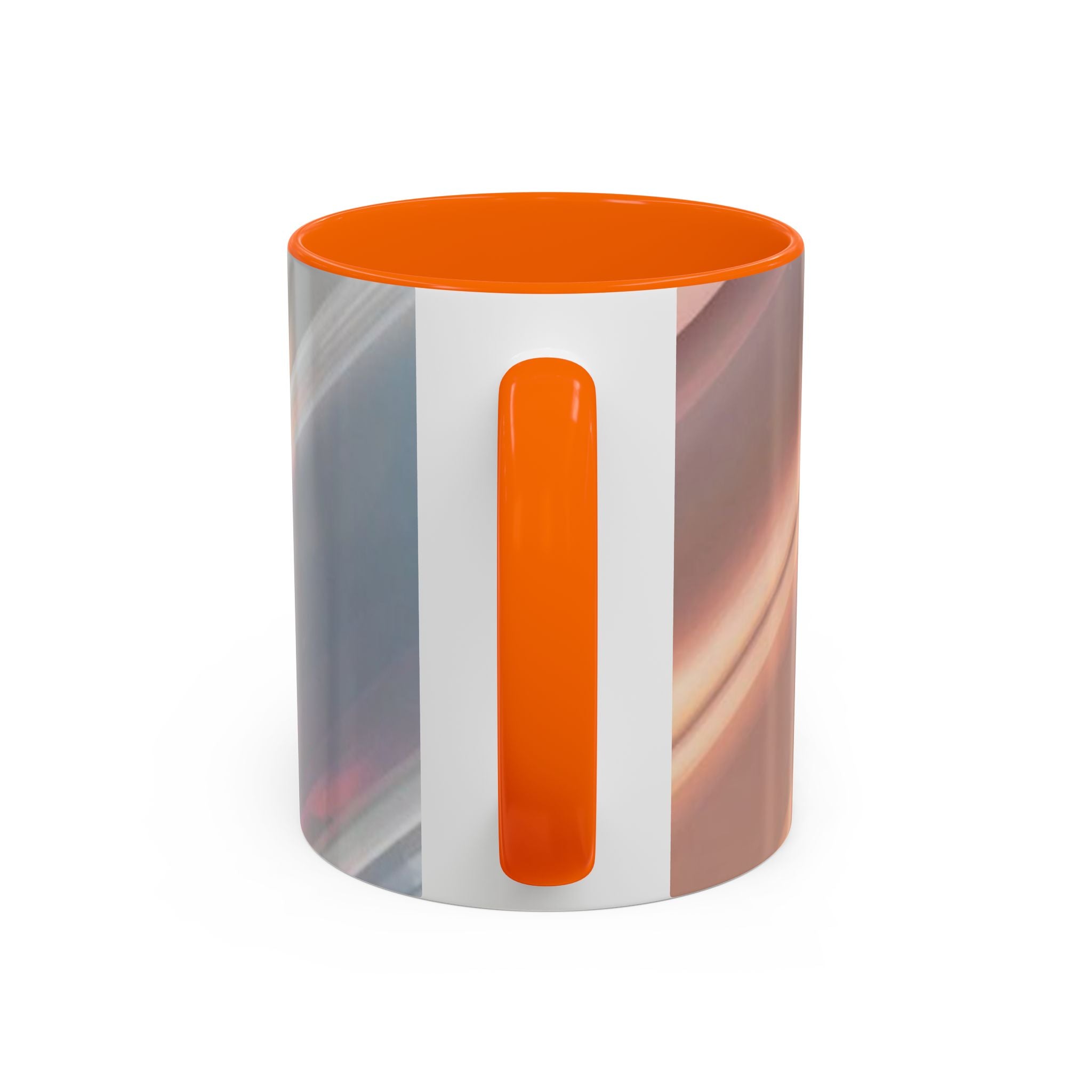 Abstract Peach Swirl Accent Coffee Mug — Modern Aesthetic Ceramic Mug