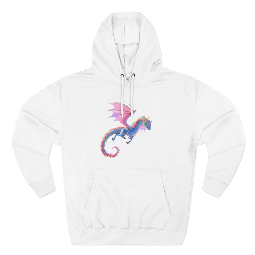 Dragon Watercolor Hoodie — Pastel Fantasy Flying Dragon Sweatshirt