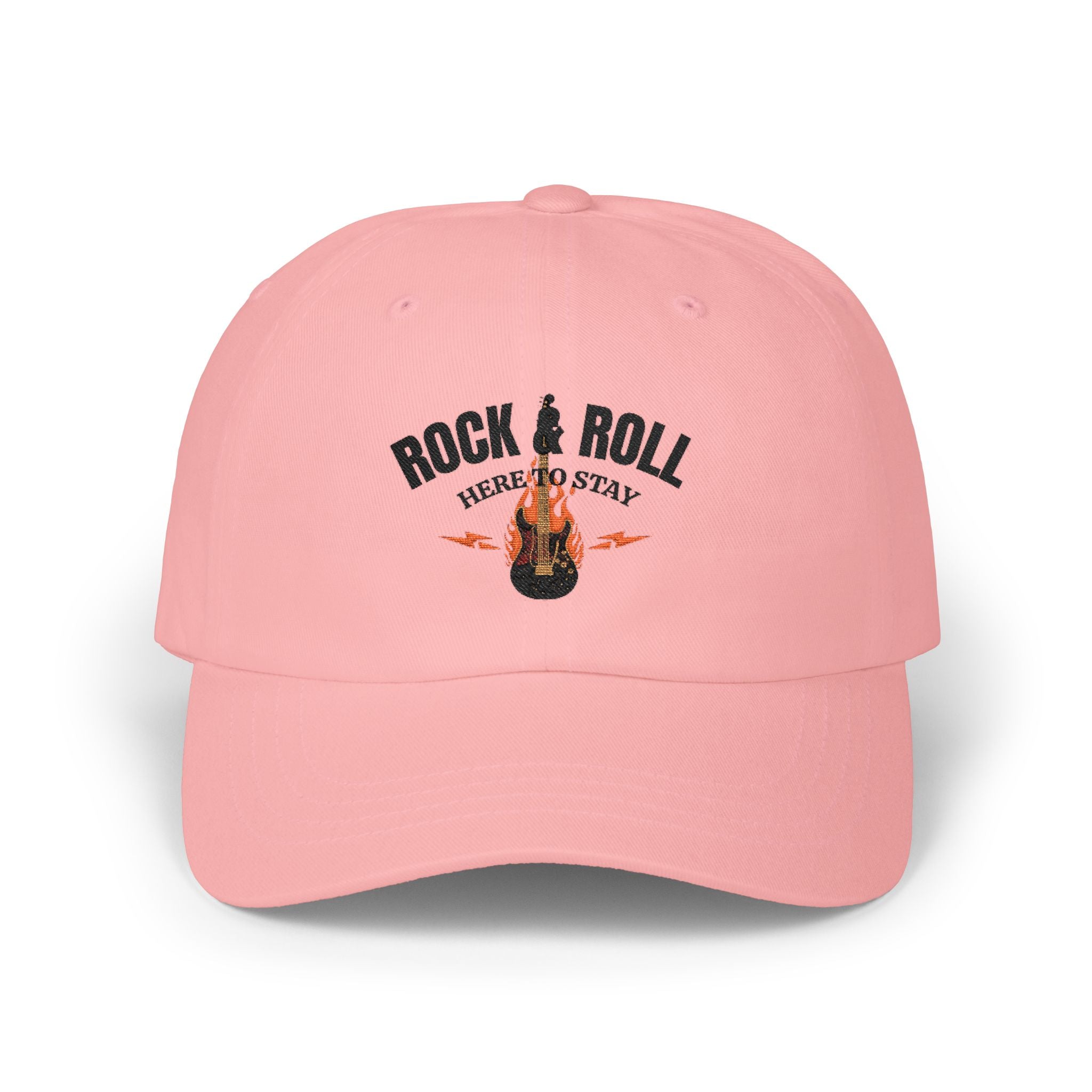 Rock & Roll Dad Cap — Retro Guitar Flames Baseball Hat