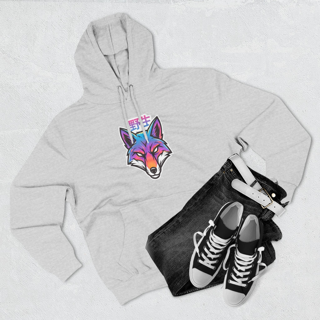 Neon Fox Hoodie — Vibrant Rainbow Fox Head Pullover