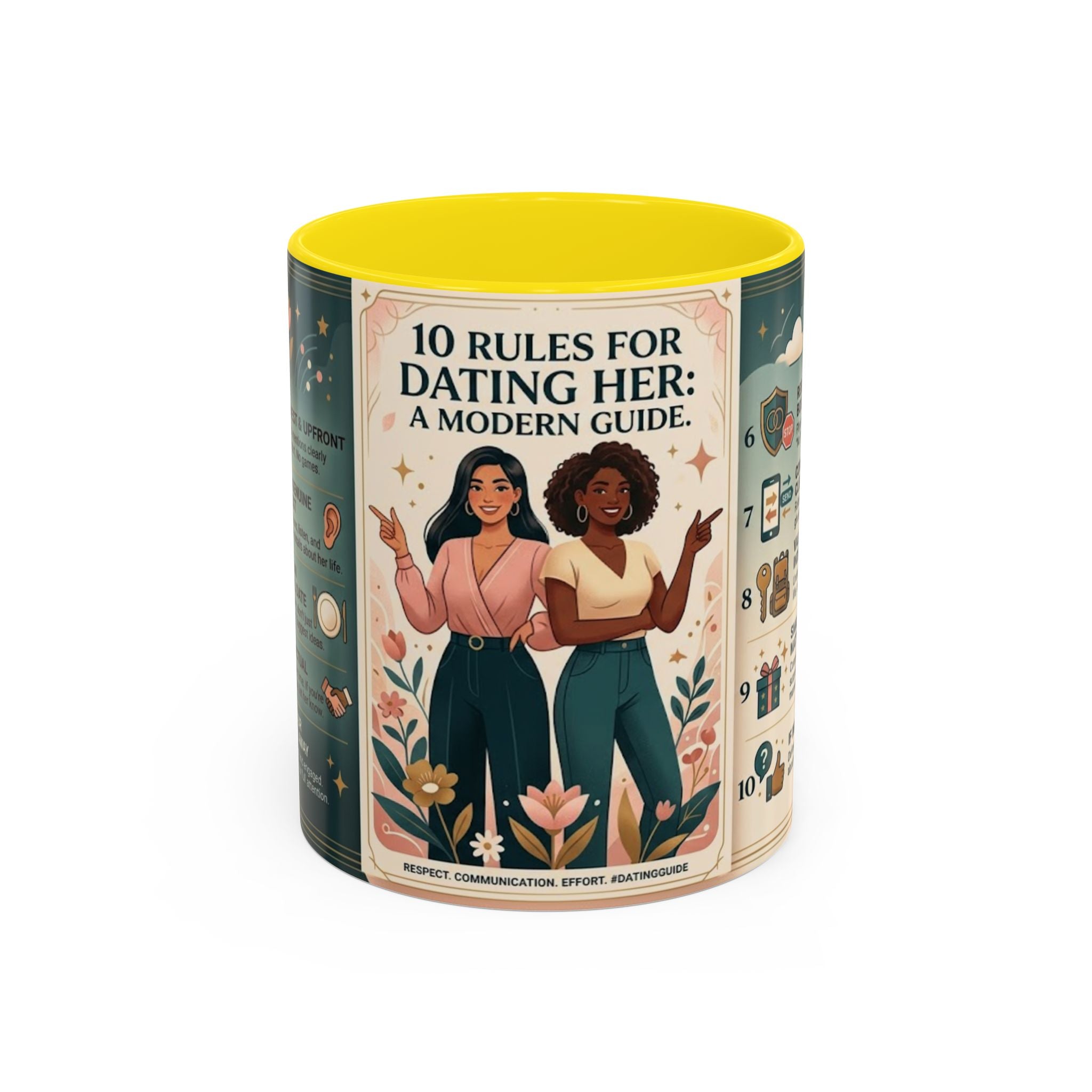 Coffee Mug - “10 Rules for Dating Her: A Modern Guide” Accent Ceramic Mug