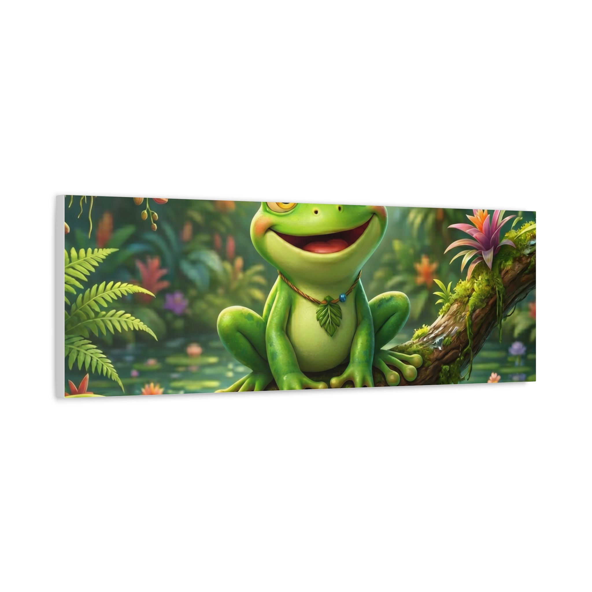 Just Frog It Canvas Wall Art — "Fully Rely on God" Inspirational Frog Print