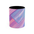 Pastel Swirl Accent Coffee Mug — Iridescent Pink & Blue 11/15oz