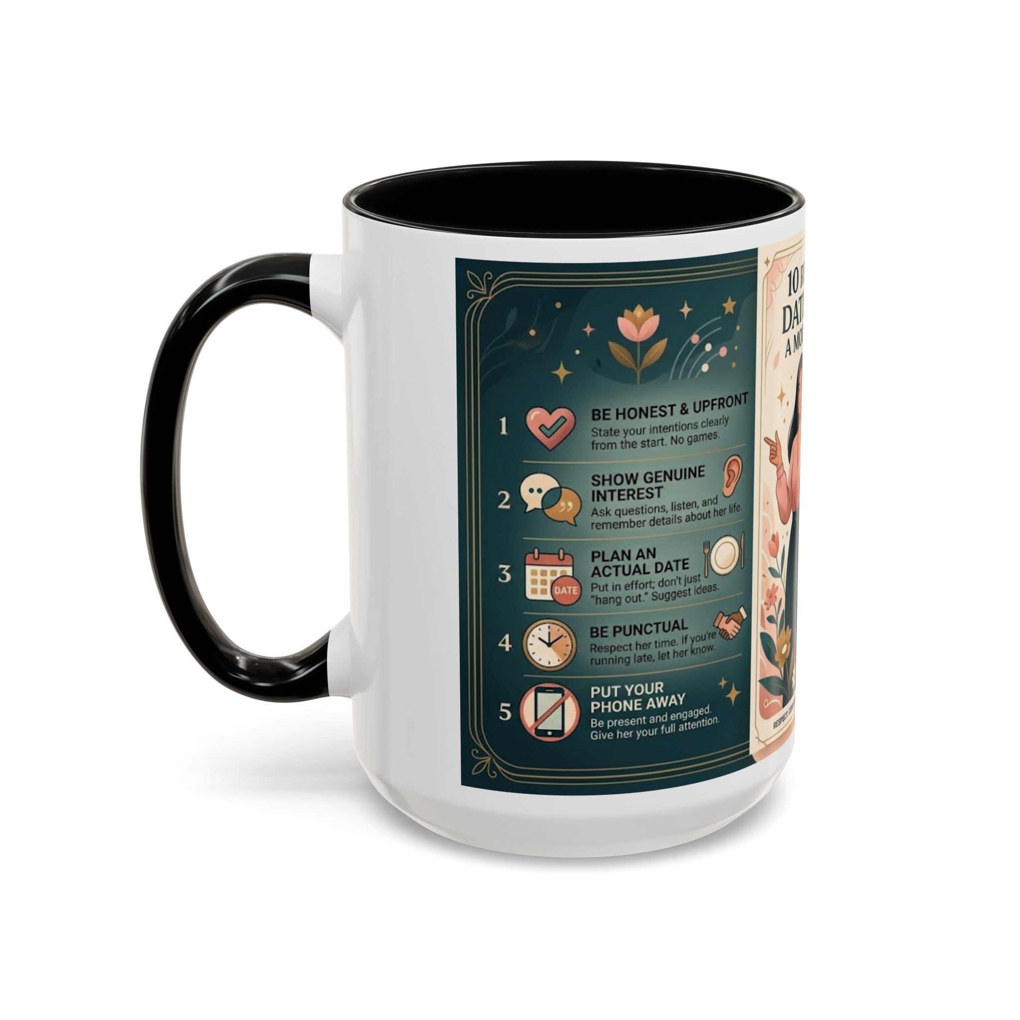 Coffee Mug - “10 Rules for Dating Her: A Modern Guide” Accent Ceramic Mug