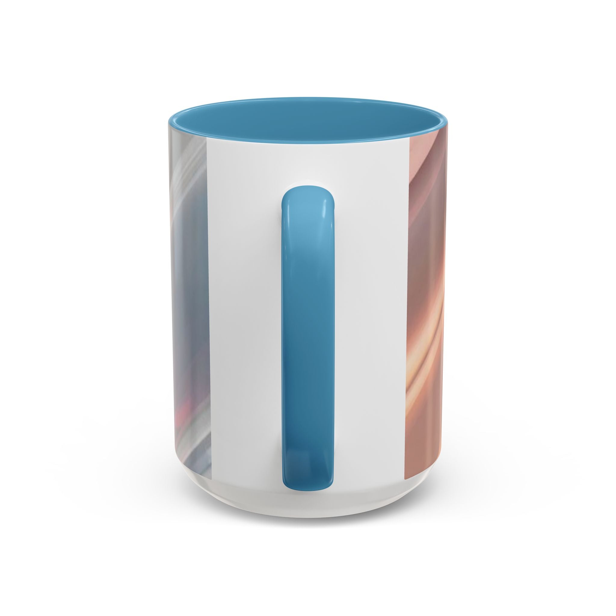 Abstract Peach Swirl Accent Coffee Mug — Modern Aesthetic Ceramic Mug