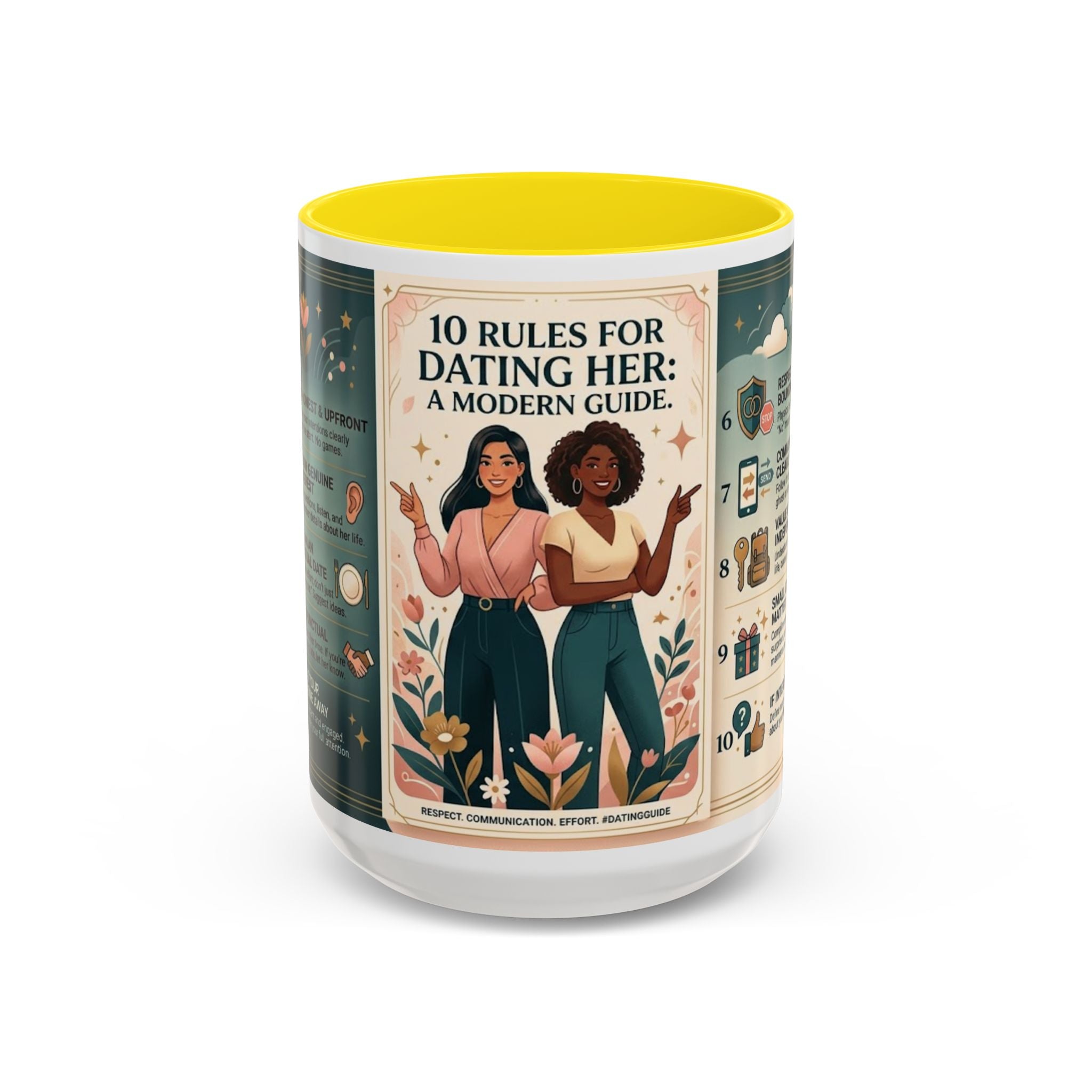 Coffee Mug - “10 Rules for Dating Her: A Modern Guide” Accent Ceramic Mug