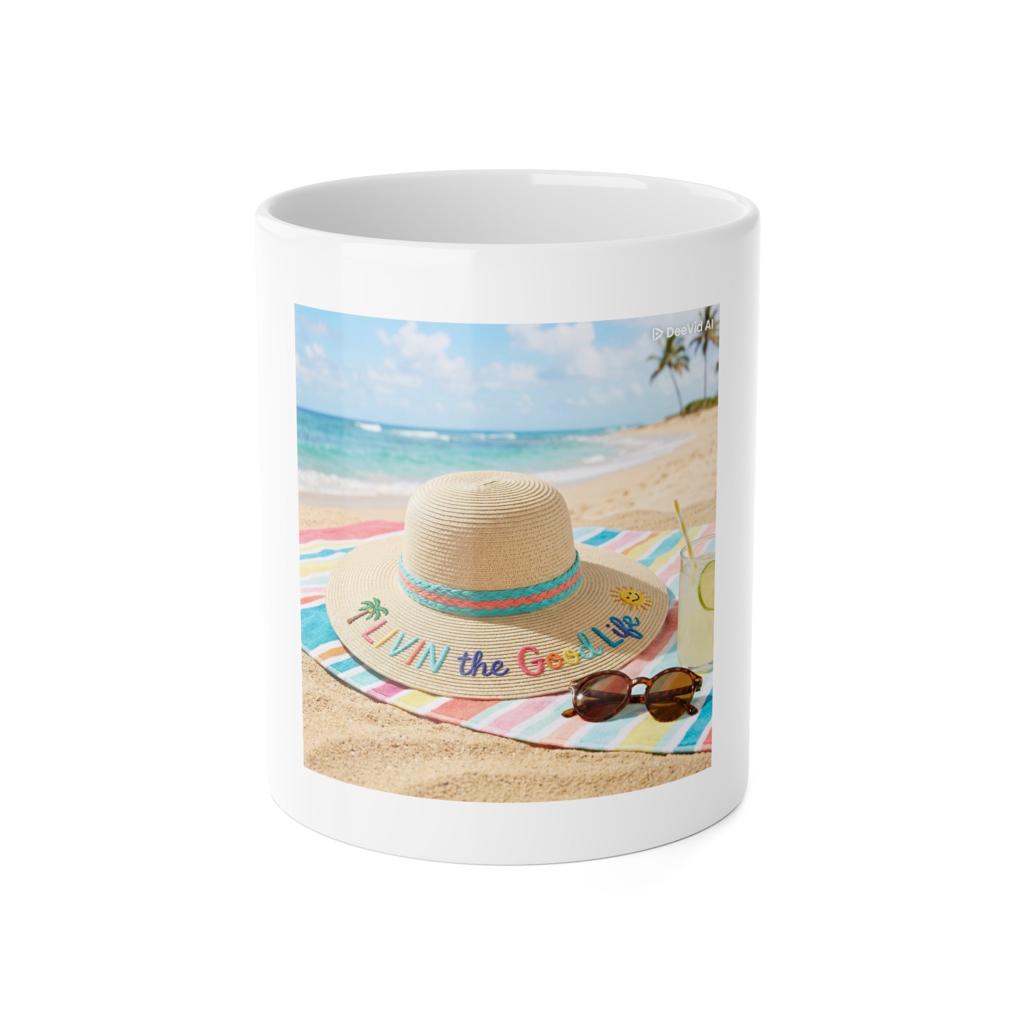 Beach Vibes Ceramic Mug - "Livin' the Good Life" 11oz
