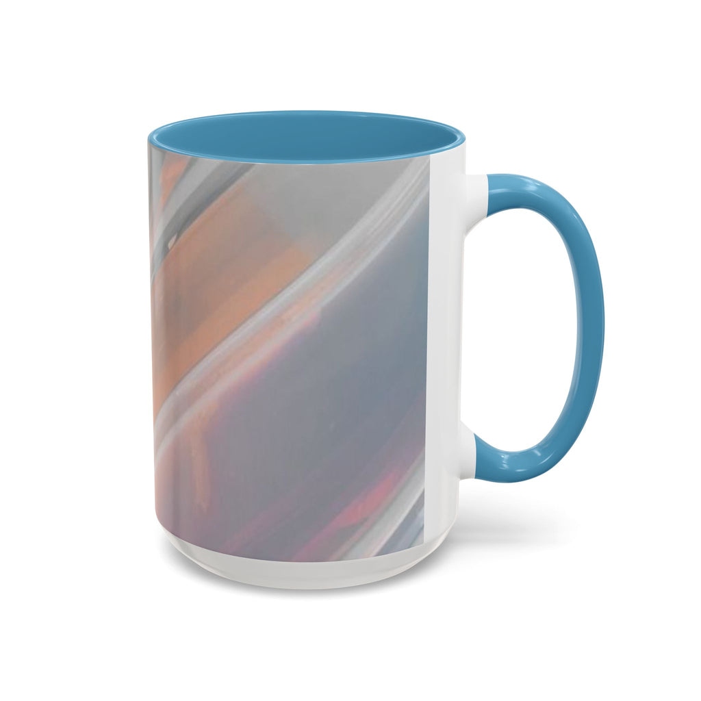 Abstract Peach Swirl Accent Coffee Mug — Modern Aesthetic Ceramic Mug