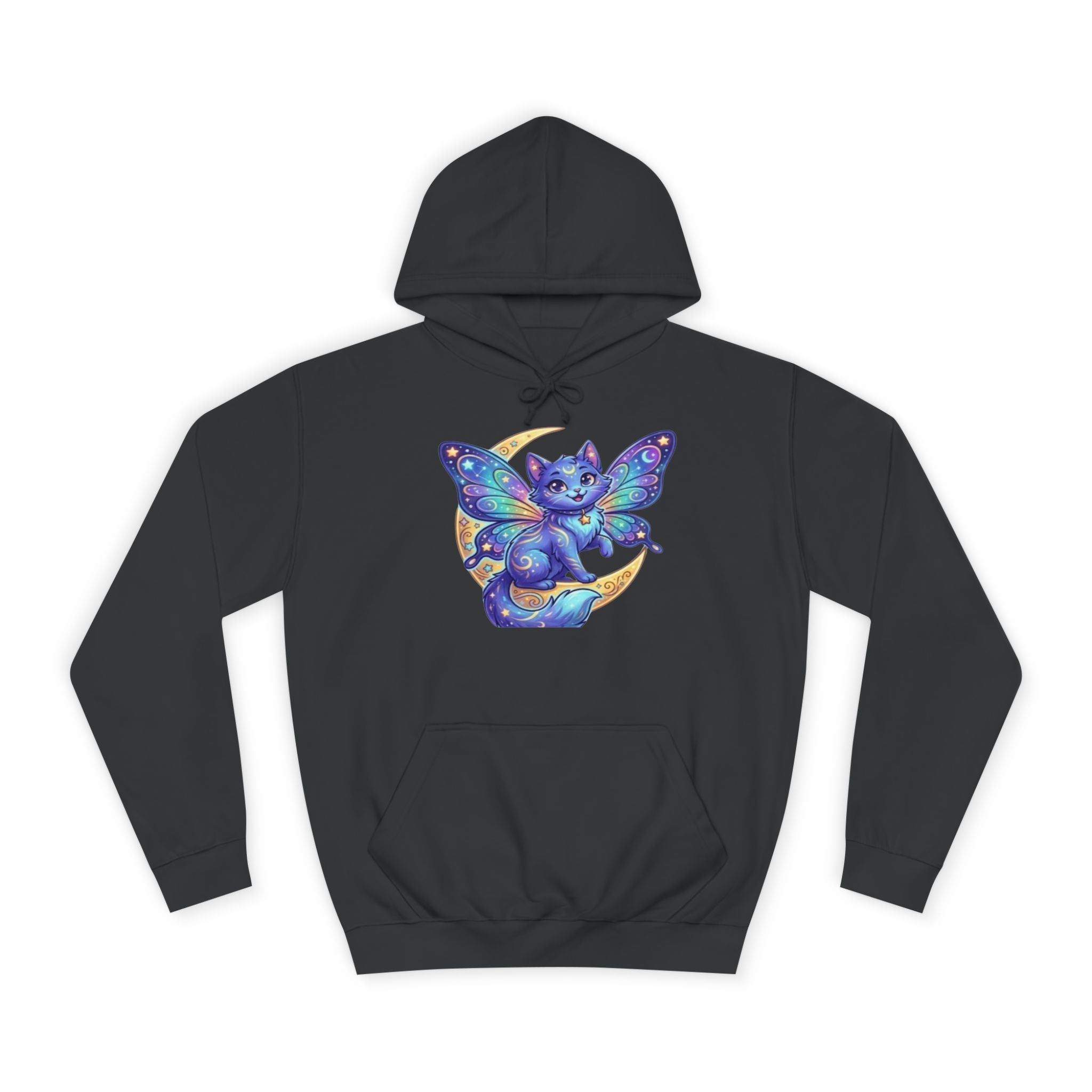 Butterfly Cat Hoodie — Cosmic Purple Kitty Graphic Pullover