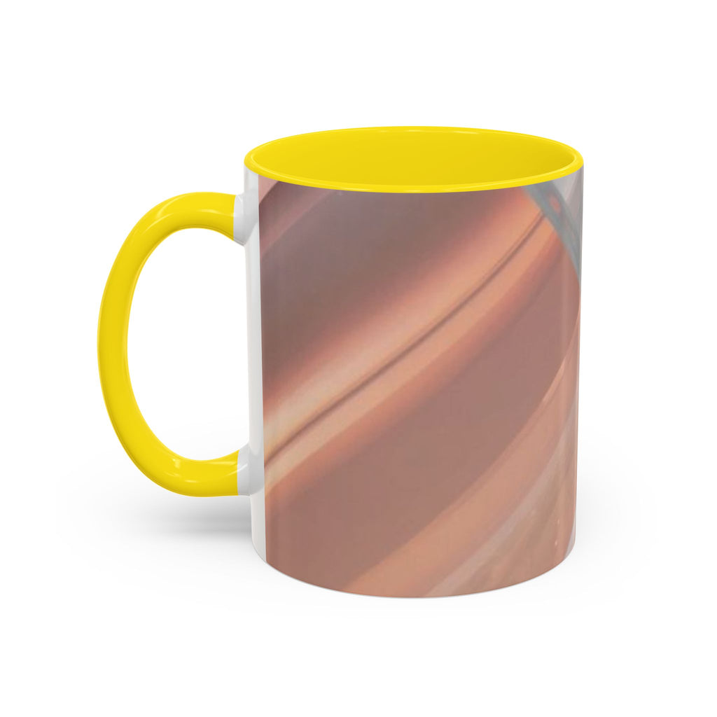 Abstract Peach Swirl Accent Coffee Mug — Modern Aesthetic Ceramic Mug