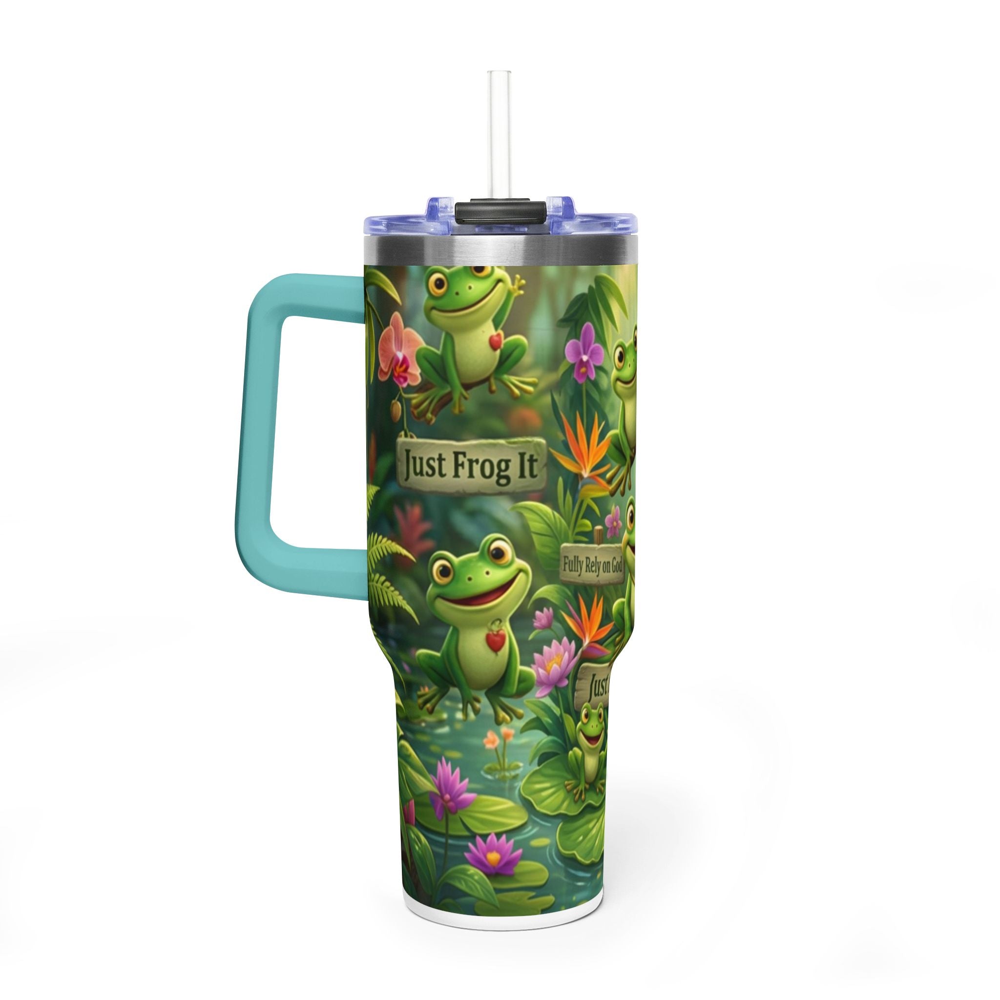 40oz Frog Tumbler – 'Just Frog It' Thermal Travel Cup
