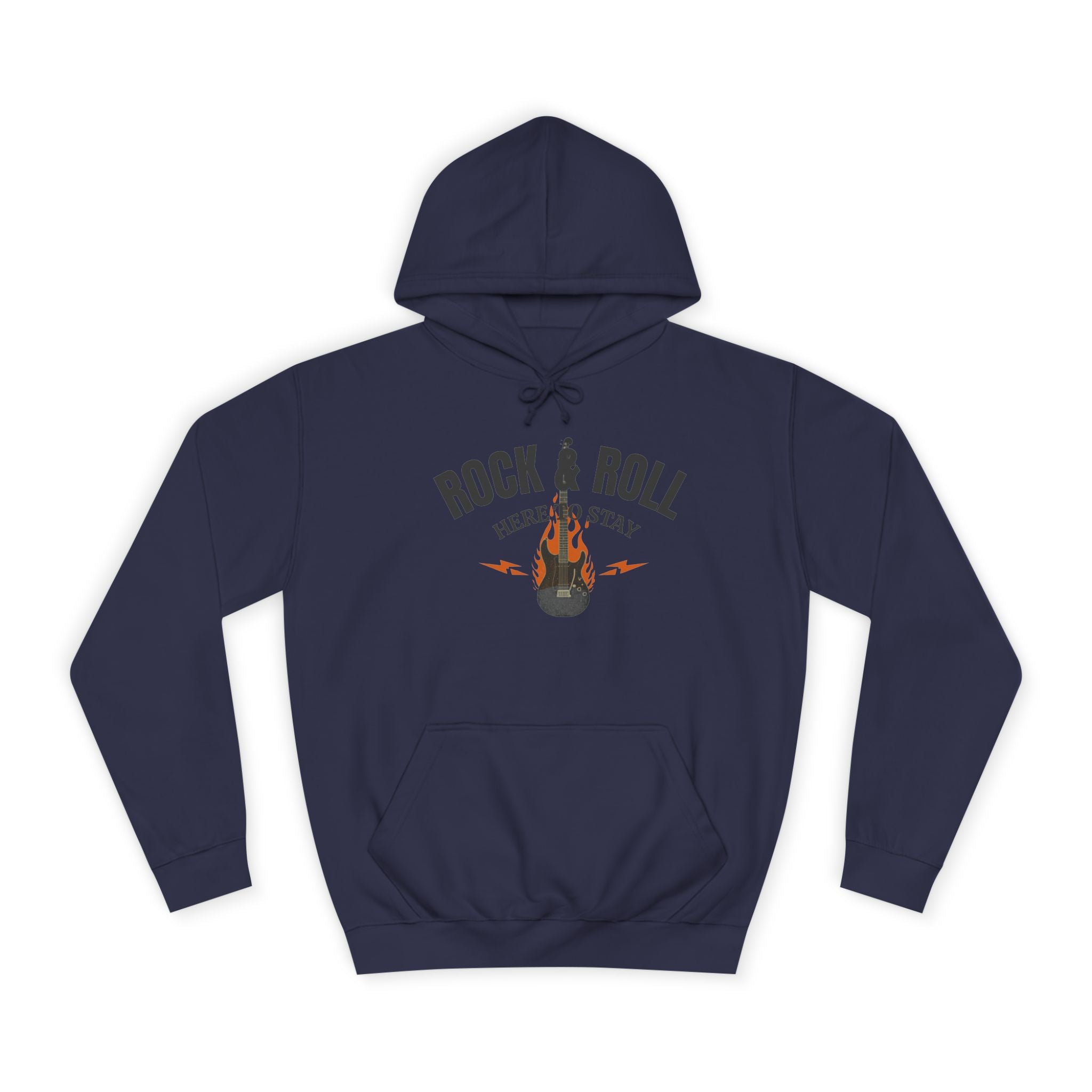 Rock & Roll Flame Guitar Hoodie — Vintage Music College Sweatshirt