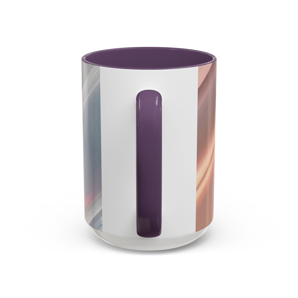 Abstract Peach Swirl Accent Coffee Mug — Modern Aesthetic Ceramic Mug