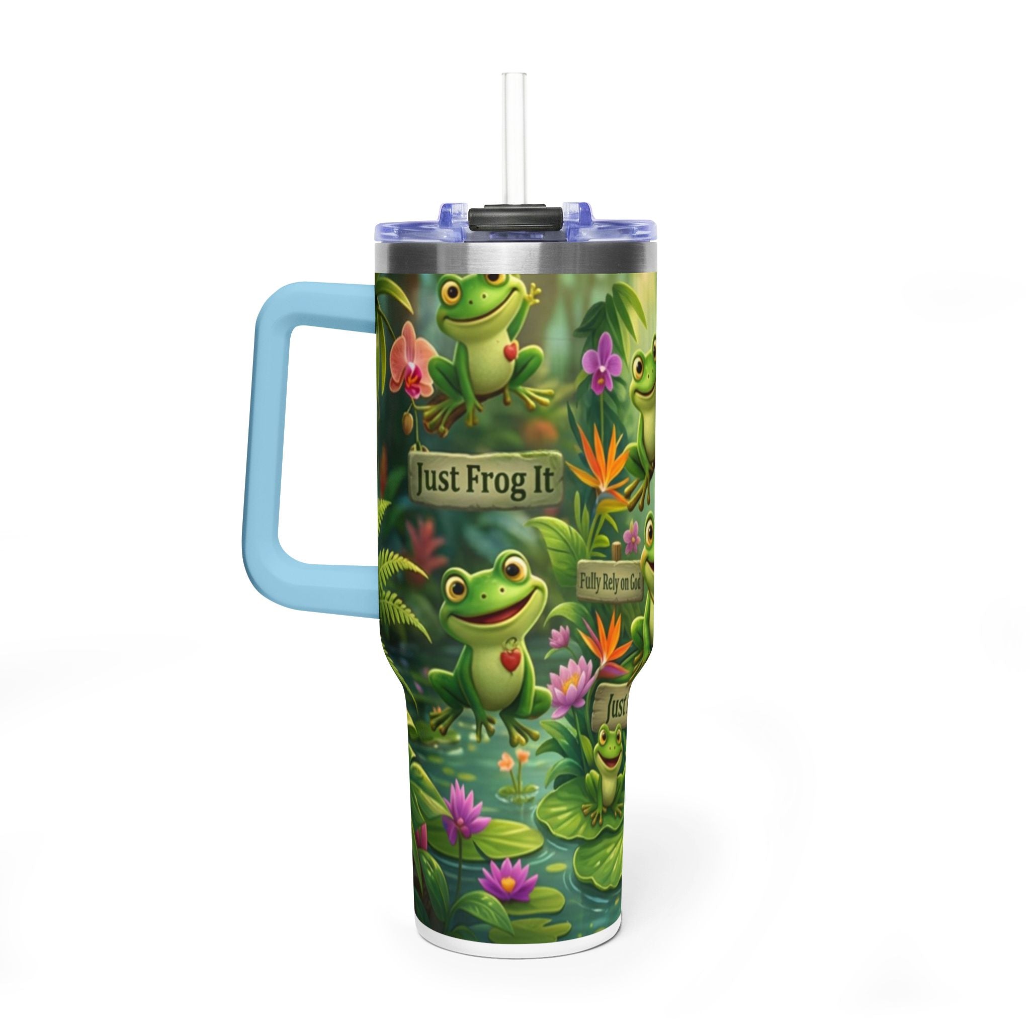 40oz Frog Tumbler – 'Just Frog It' Thermal Travel Cup