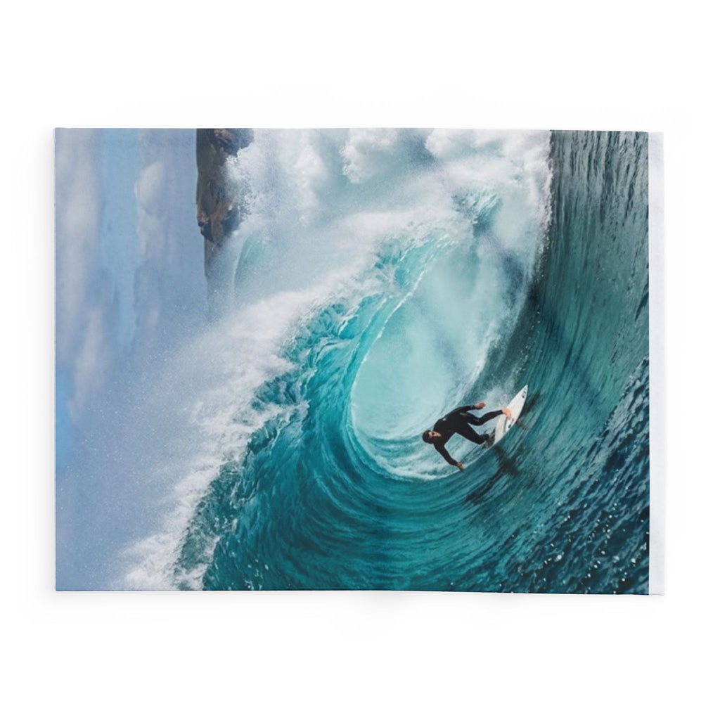 Surf Wave Arctic Fleece Blanket — Ocean Surfing Photo Throw