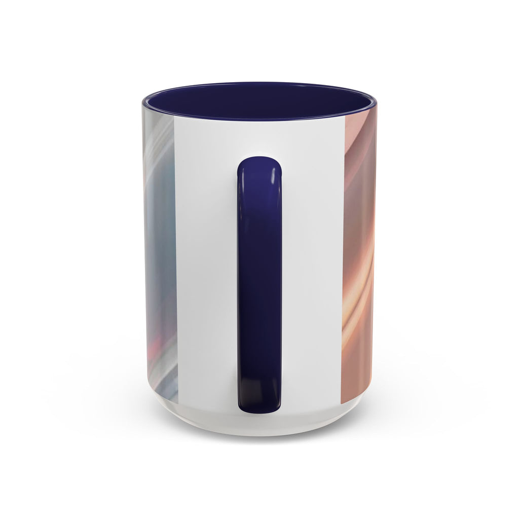 Abstract Peach Swirl Accent Coffee Mug — Modern Aesthetic Ceramic Mug