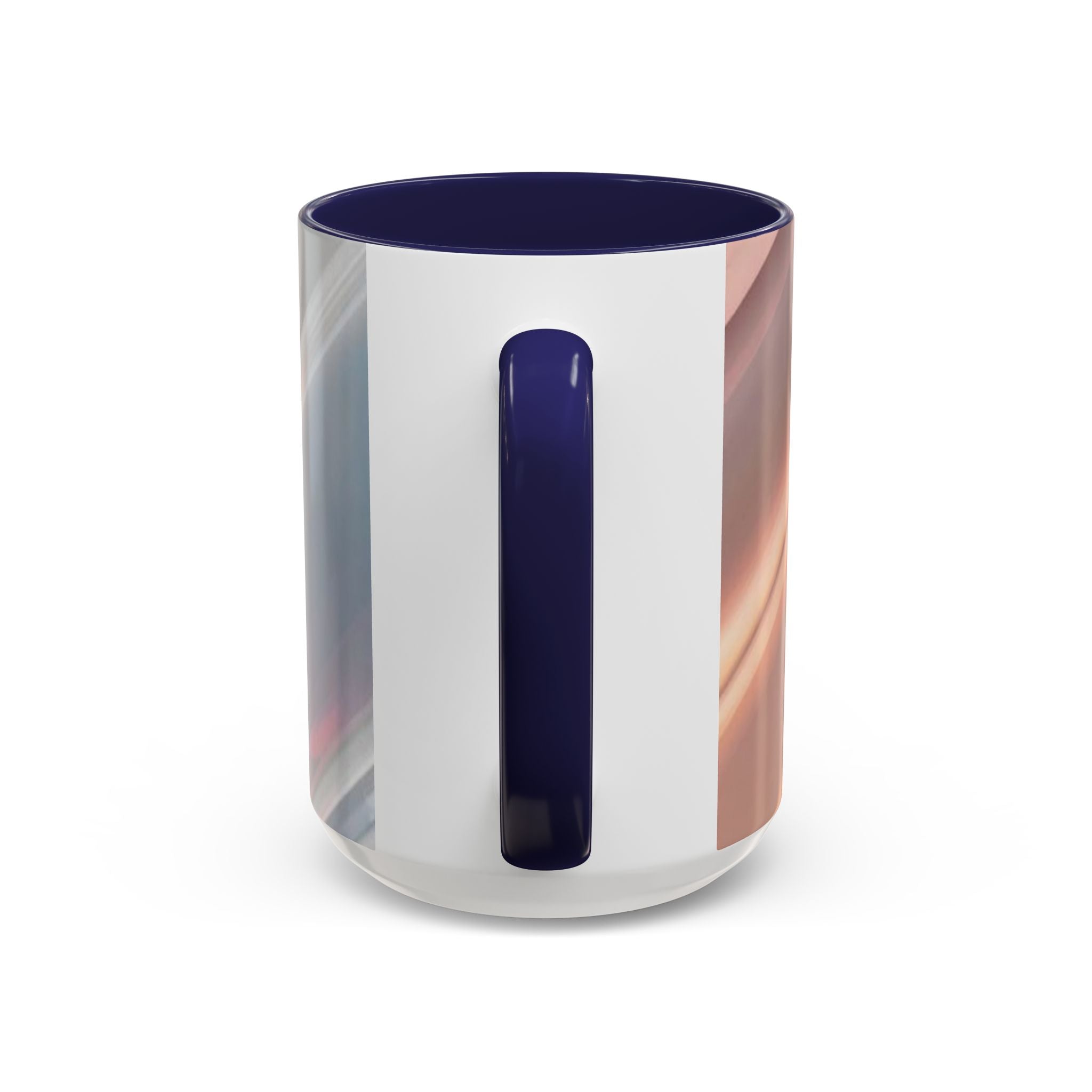 Abstract Peach Swirl Accent Coffee Mug — Modern Aesthetic Ceramic Mug