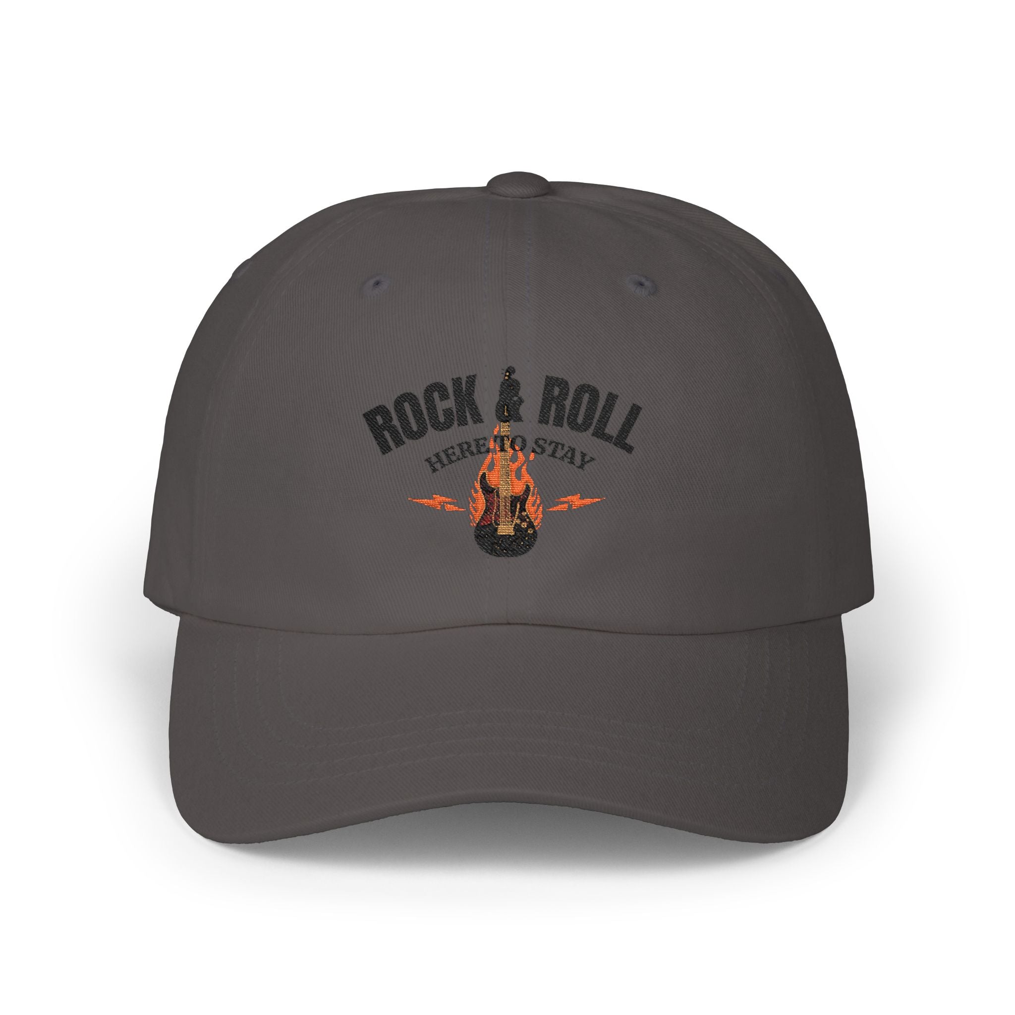 Rock & Roll Dad Cap — Retro Guitar Flames Baseball Hat