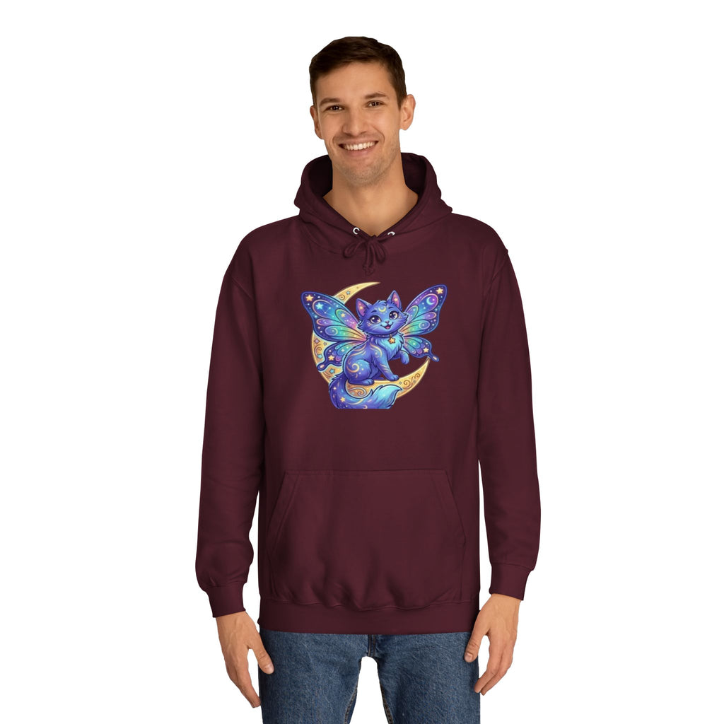 Butterfly Cat Hoodie — Cosmic Purple Kitty Graphic Pullover