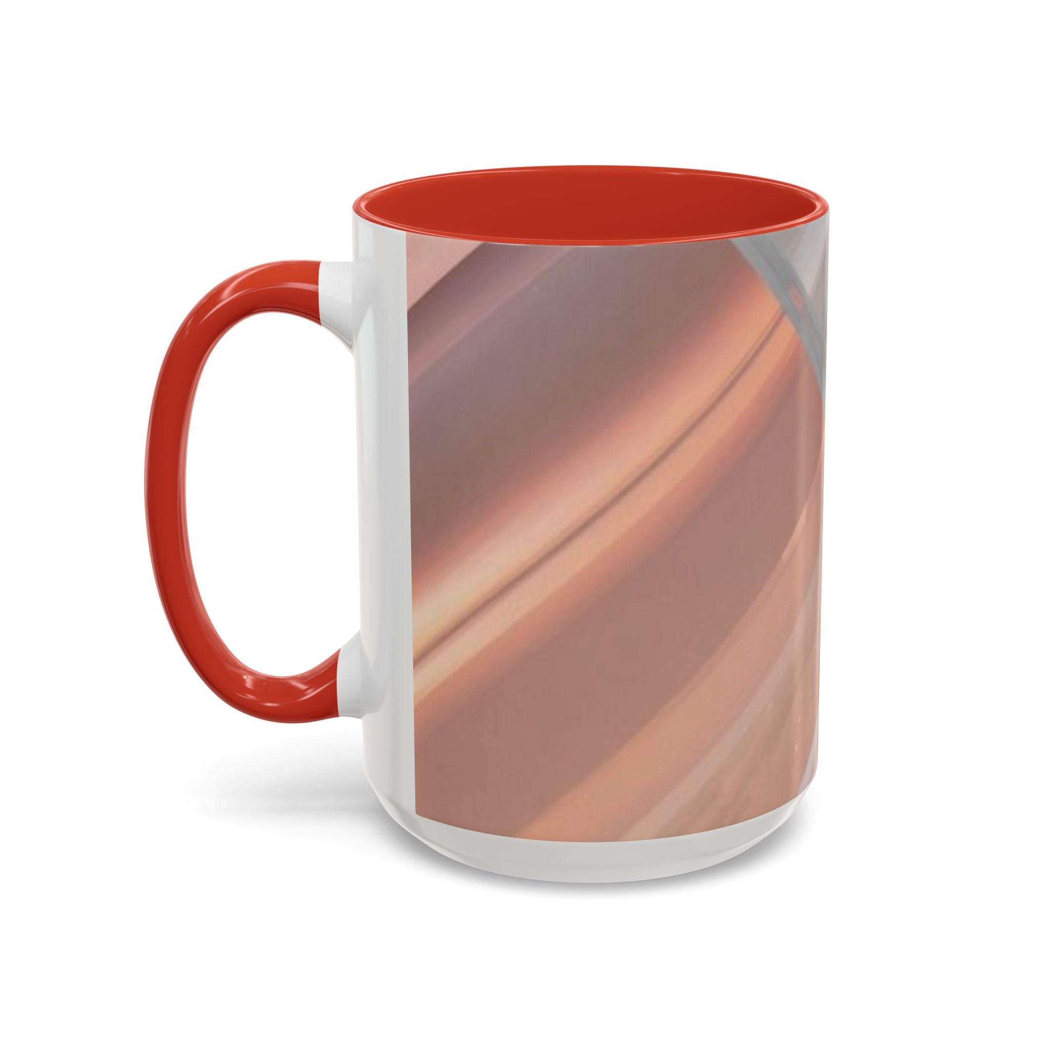 Abstract Peach Swirl Accent Coffee Mug — Modern Aesthetic Ceramic Mug