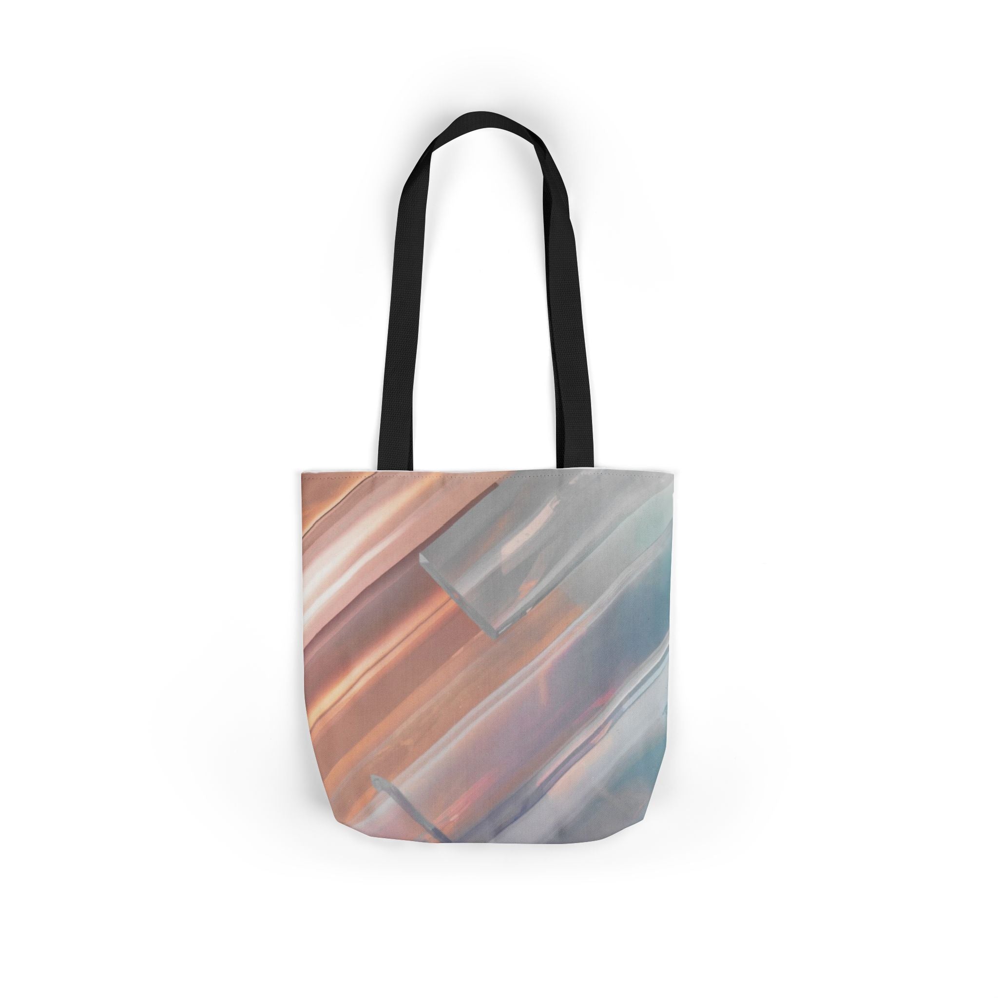 Abstract Pastel Brushstroke Canvas Tote — Artistic Watercolor Shoulder Bag